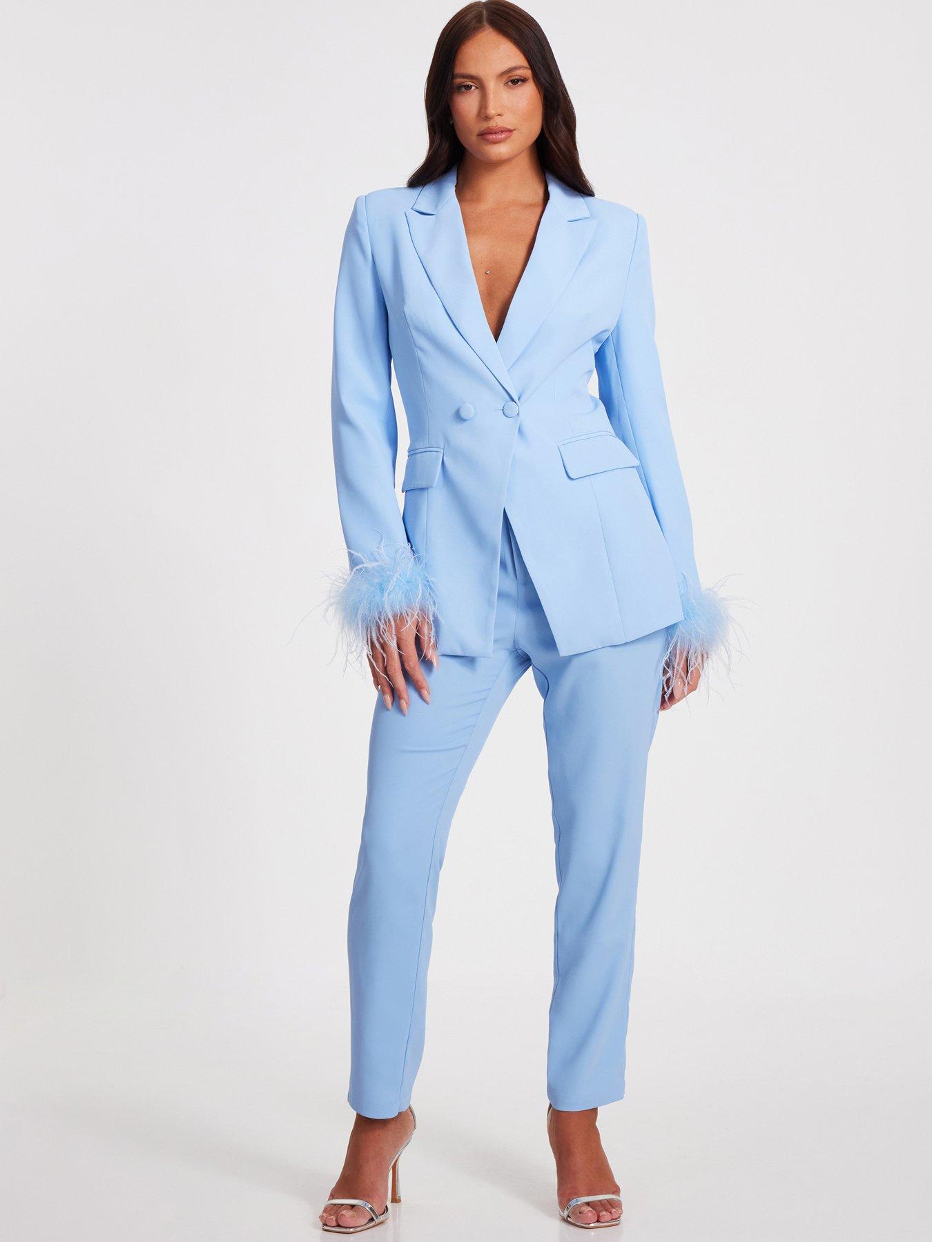 quiz-light-blue-tapered-tailored-trousers
