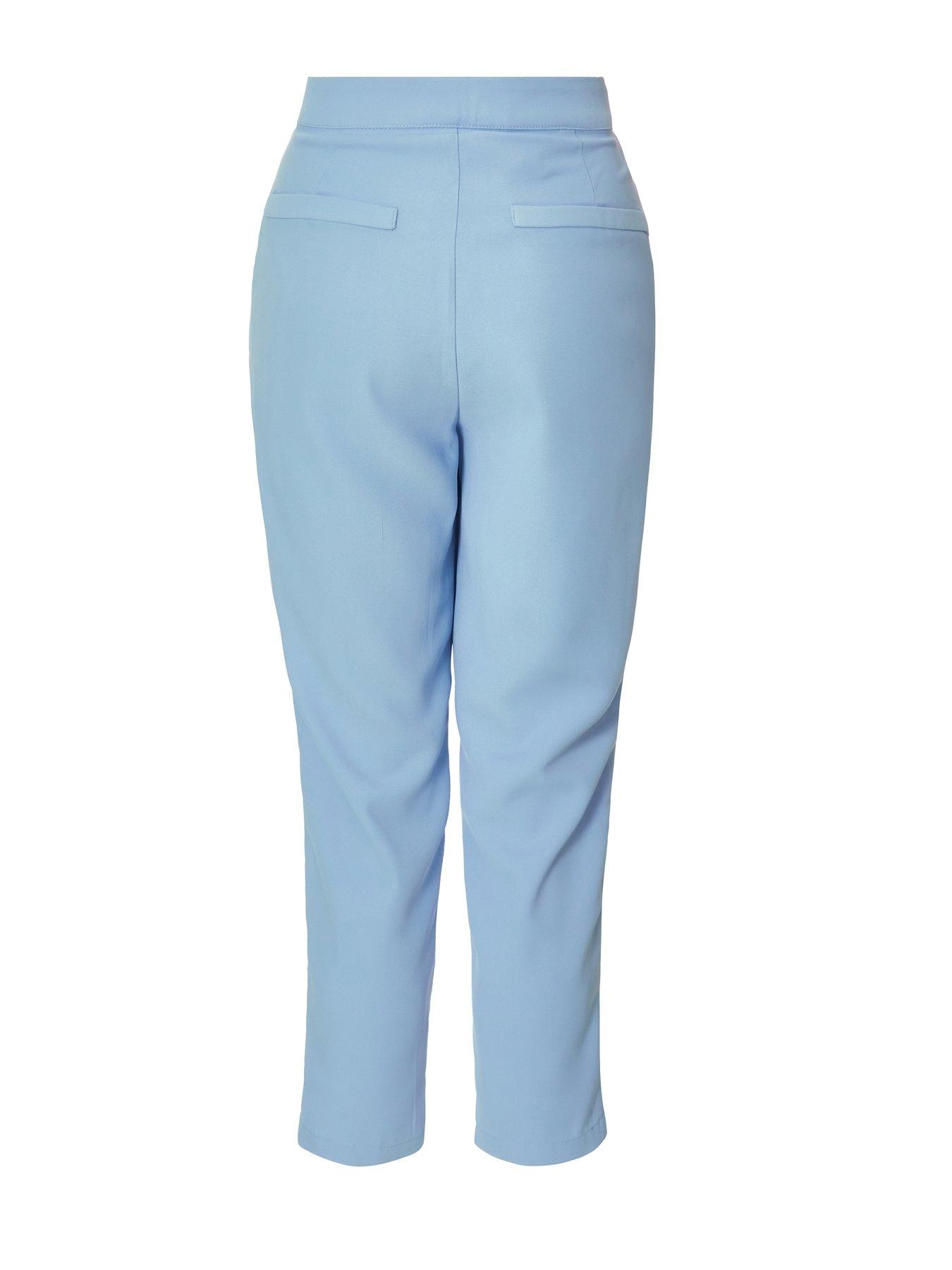  image of quiz-light-blue-tapered-tailored-trousers