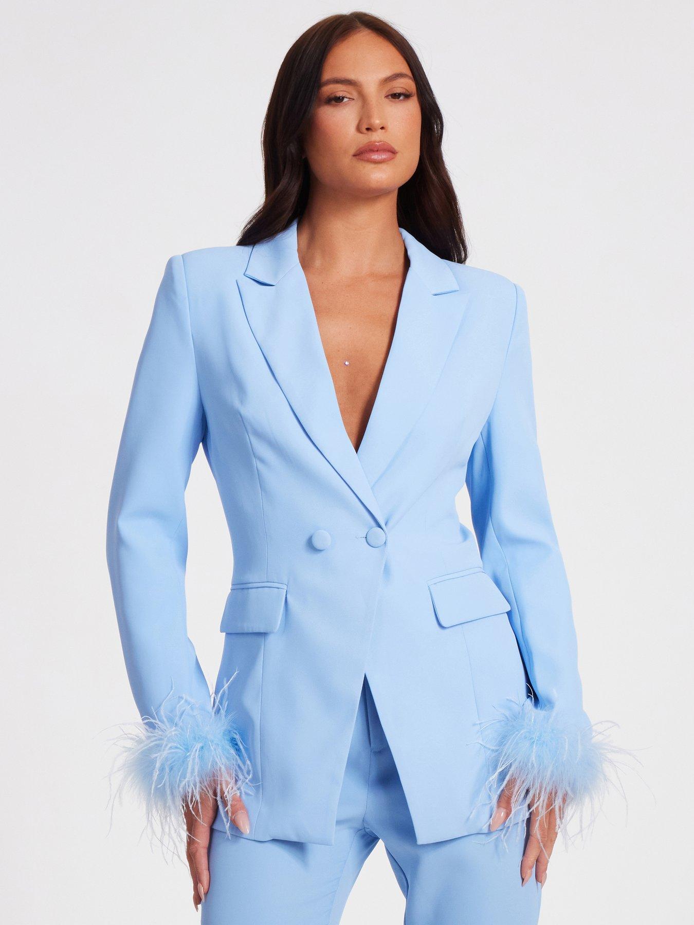 quiz-light-blue-feather-trim-tailored-blazer