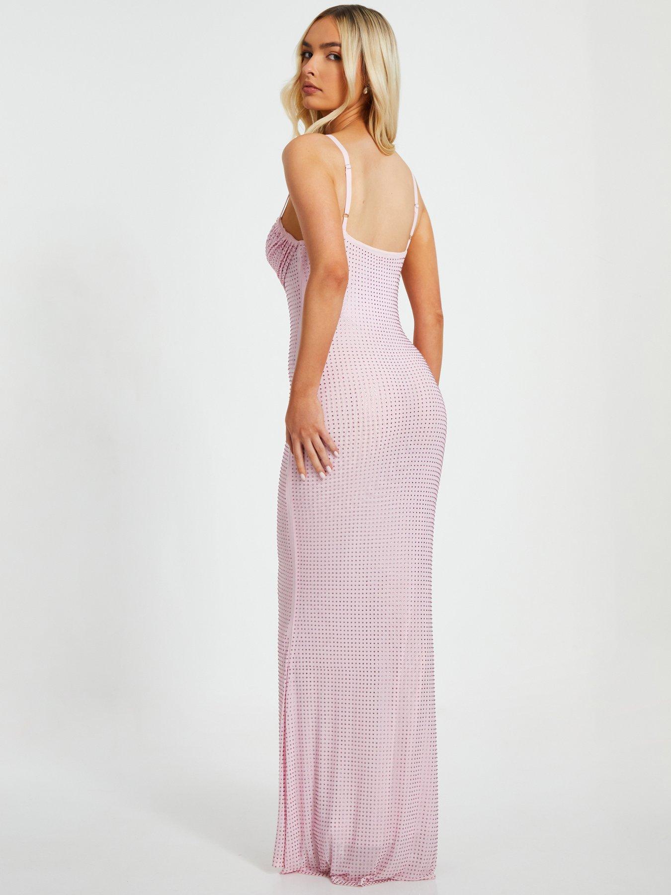 quiz dusky pink dress Bodycon Dress Quiz Dusky Pink Dress Mesh Ruched Bodycon Dress In Dusty Pink  LUCY IN THE