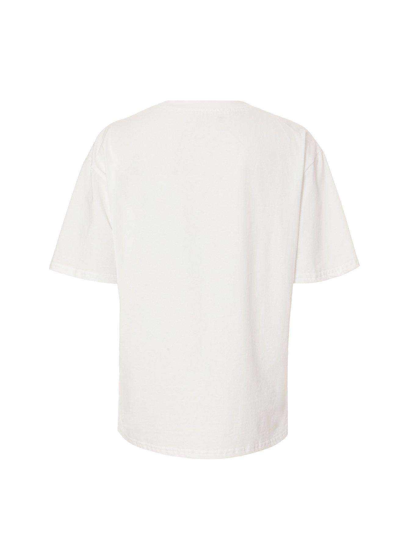  image of quiz-white-cherry-print-boxy-top