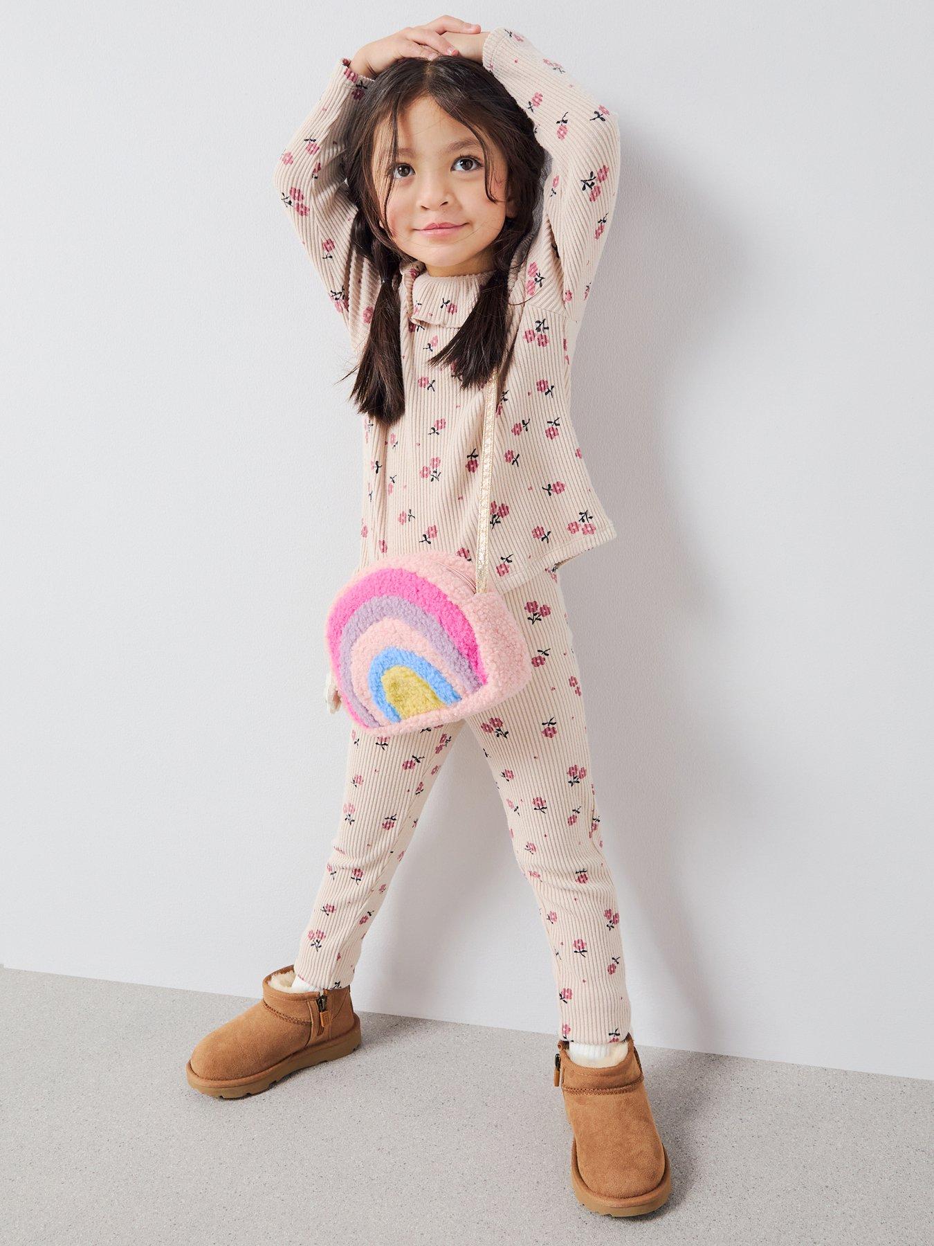The Very Collection Girls Soft Touch Printed Top And Legging Set - Flower Print