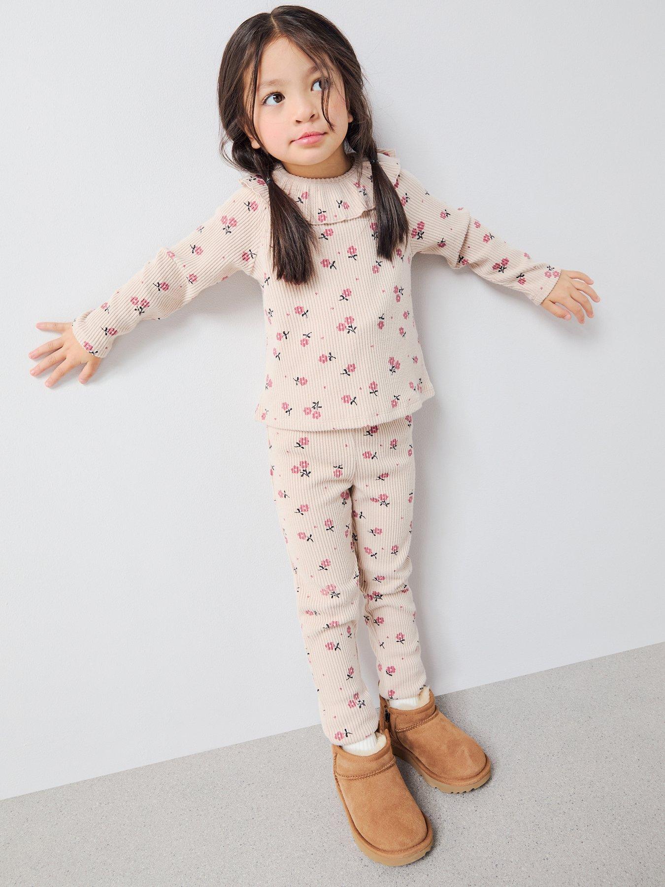 Image 5 of 6 of The Very Collection Girls Soft Touch Printed Top And Legging Set - Flower Print