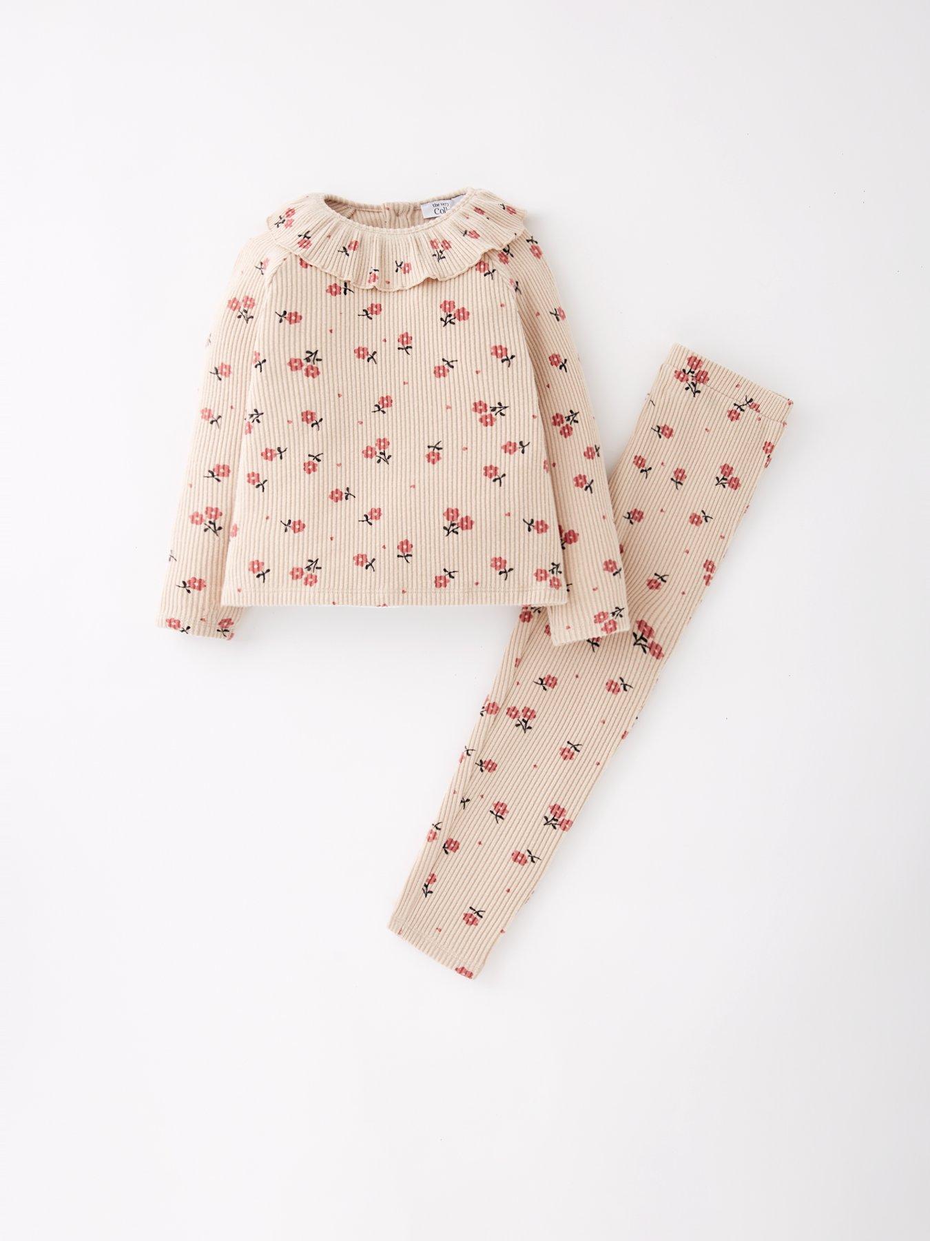 Image 6 of 6 of The Very Collection Girls Soft Touch Printed Top And Legging Set - Flower Print