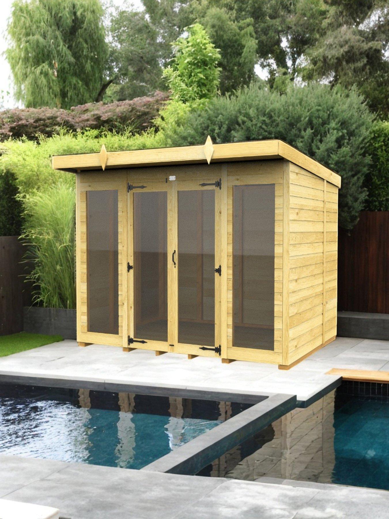 DIY Sheds 8 x 6 Pent Summer House (Full Height Window)