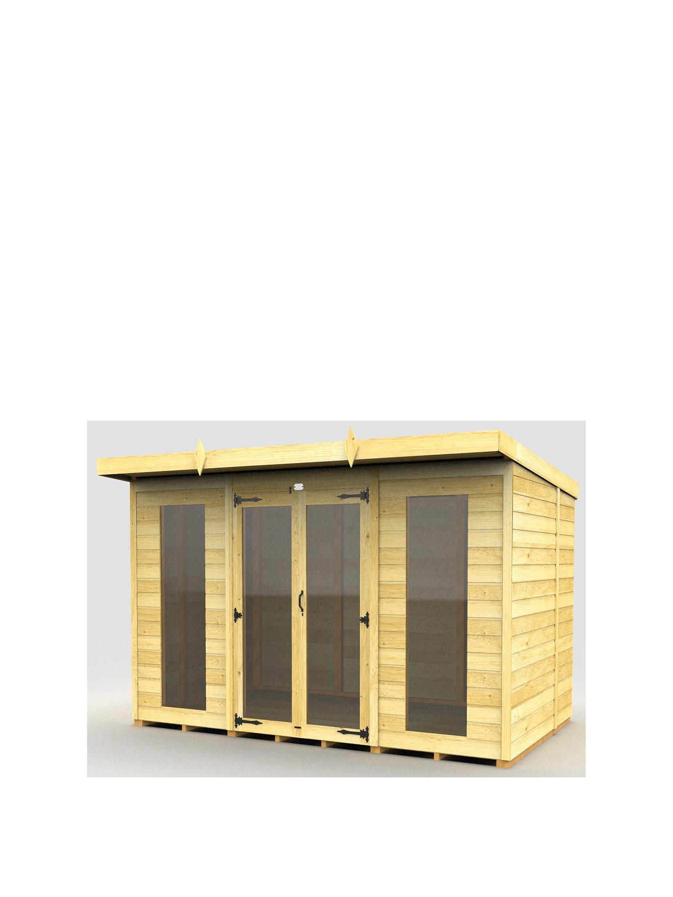  image of diy-sheds-10-x-6-pent-summer-house-full-height-window