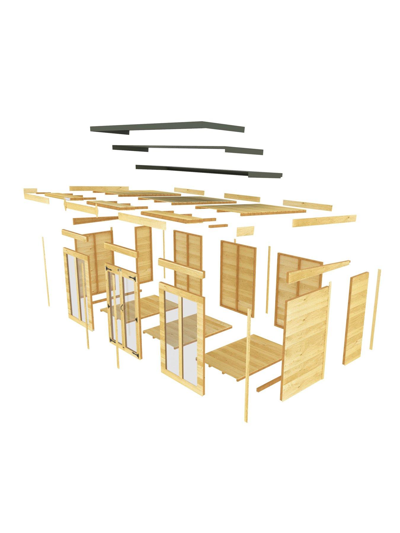  image of diy-sheds-12-x-6-pent-summer-house-full-height-window