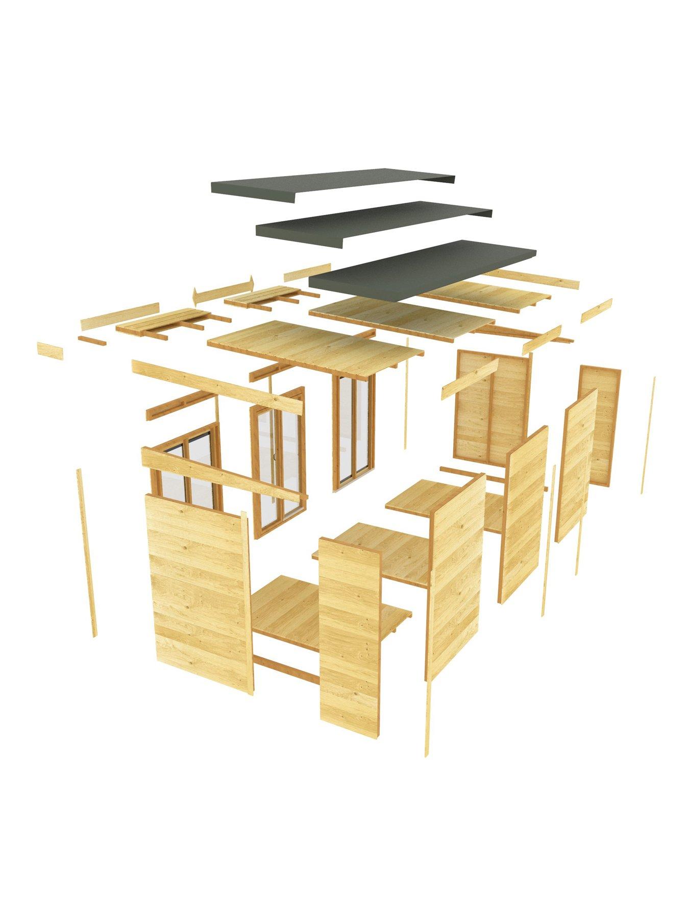  image of diy-sheds-8-x-8-pent-summer-house-full-height-window