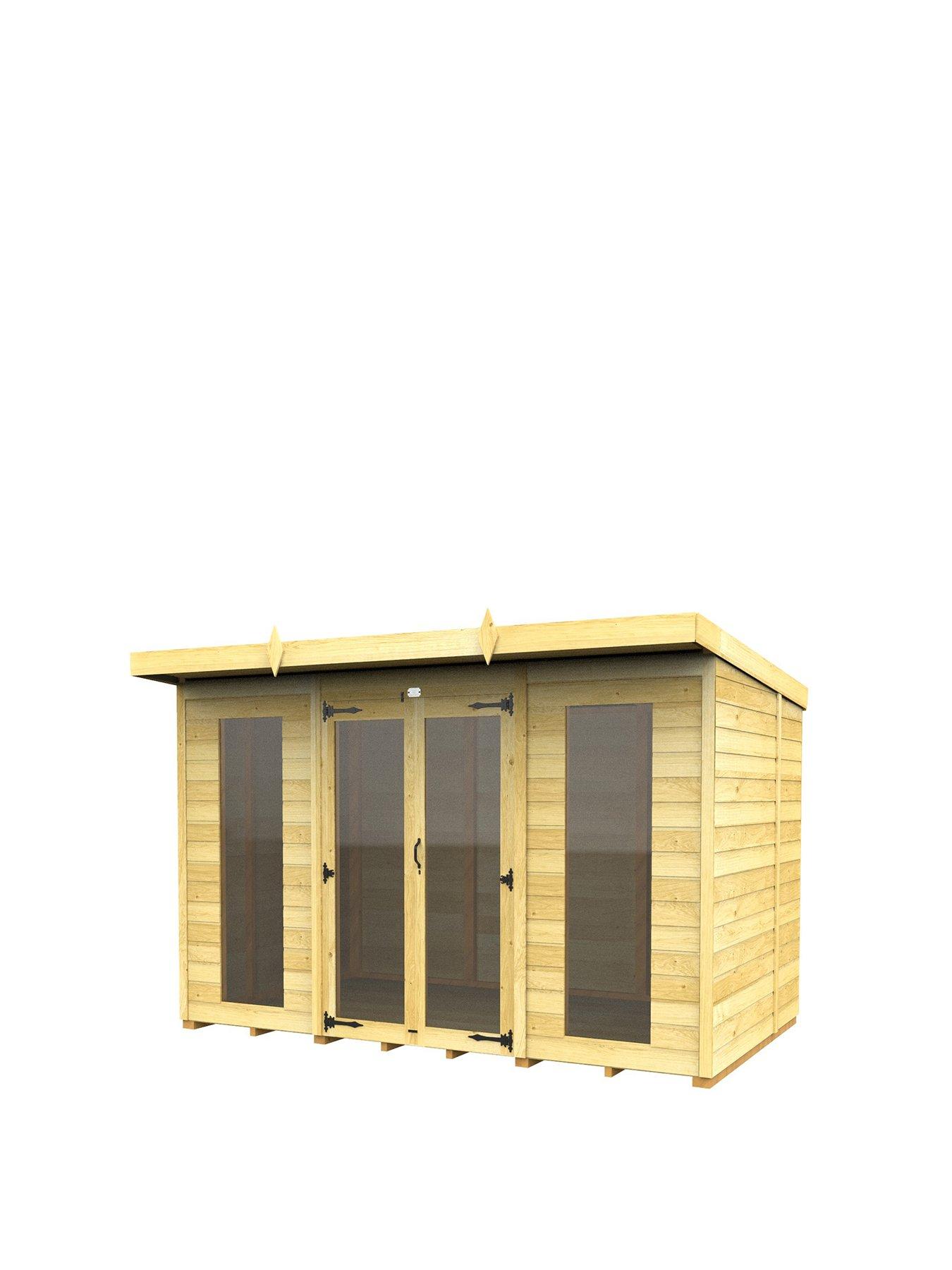  image of diy-sheds-10-x-8-pent-summer-house-full-height-window