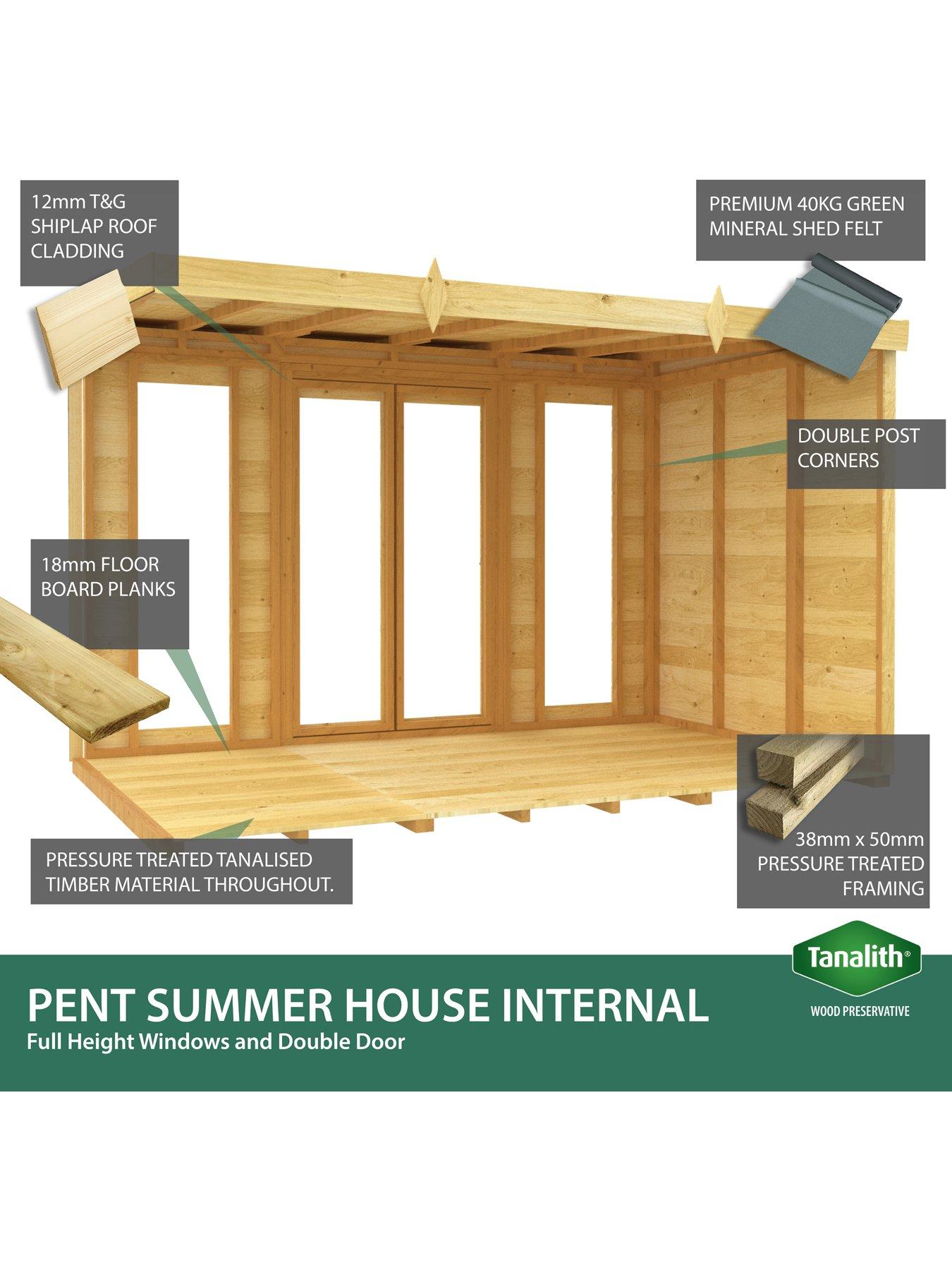  image of diy-sheds-10-x-8-pent-summer-house-full-height-window