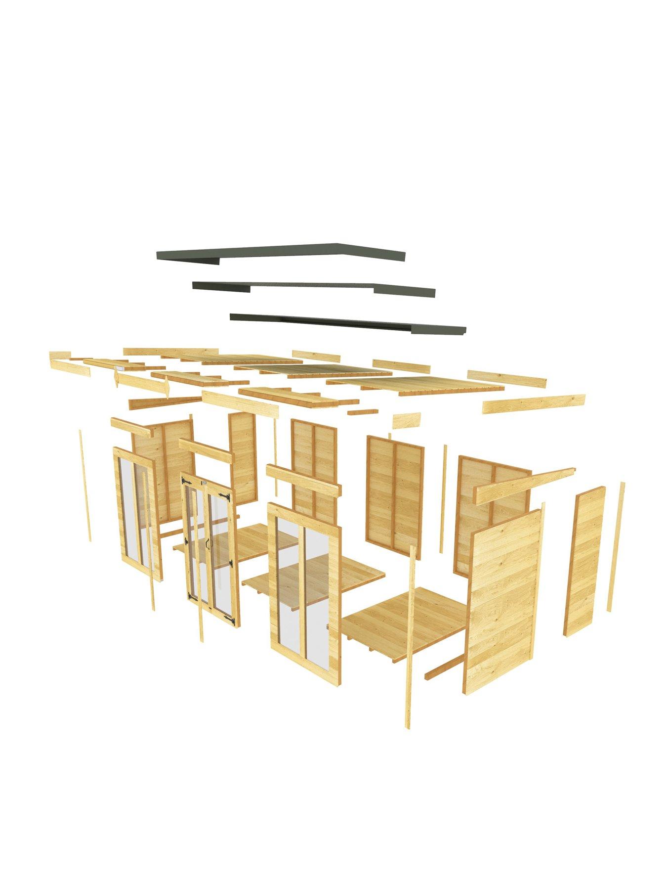  image of diy-sheds-14-x-8-pent-summer-house-full-height-window