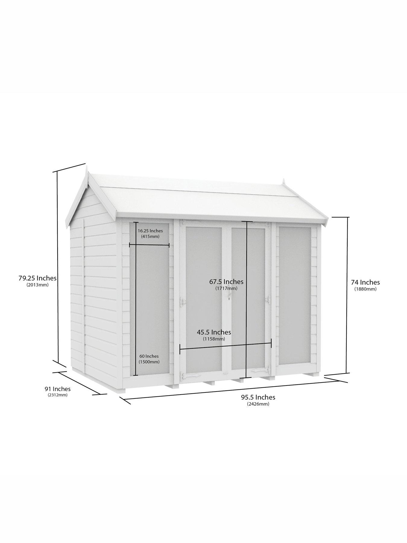 image of diy-sheds-8-x-8-apex-summer-house-full-height-window