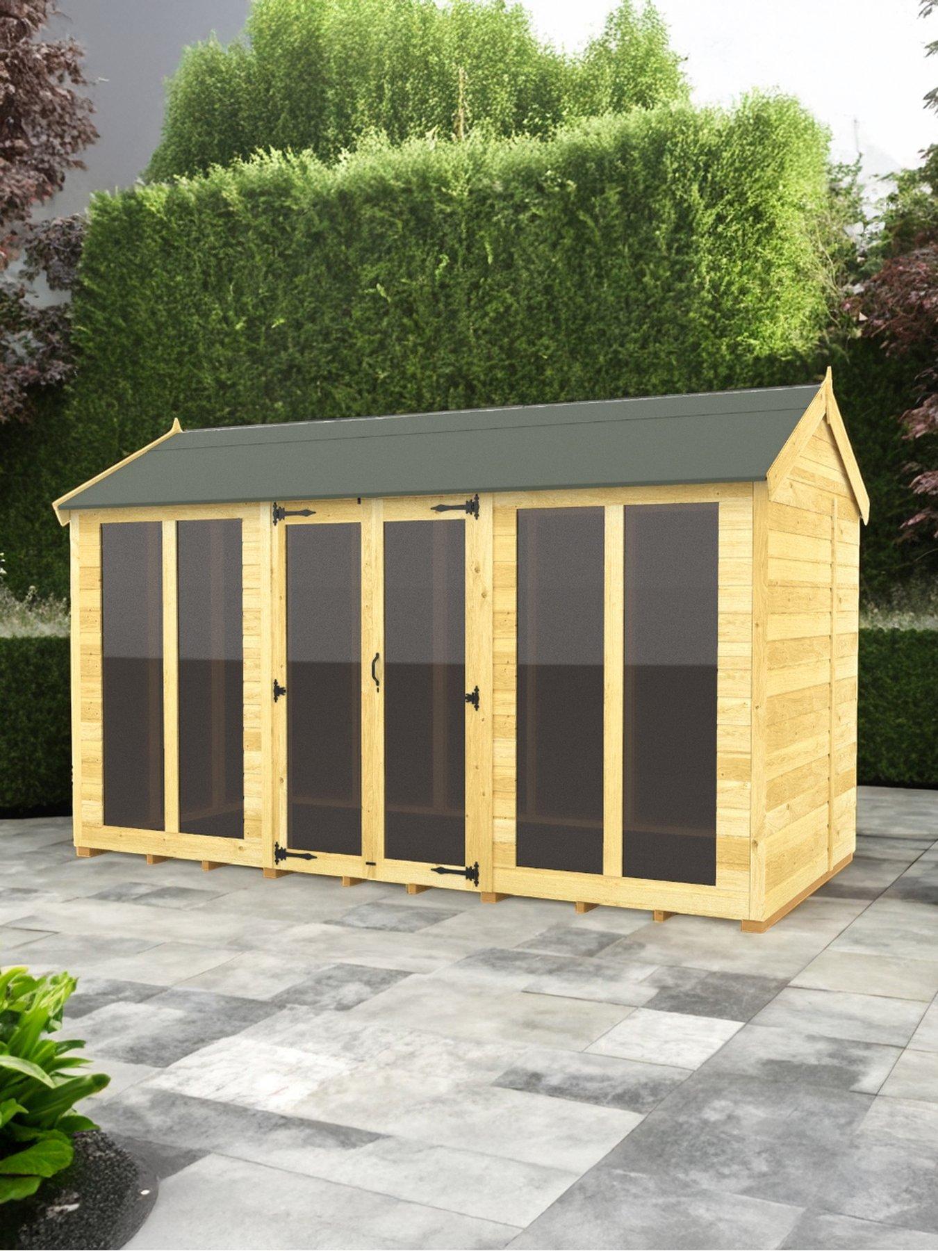 DIY Sheds 12 x 8 Apex Summer House (Full Height Window)