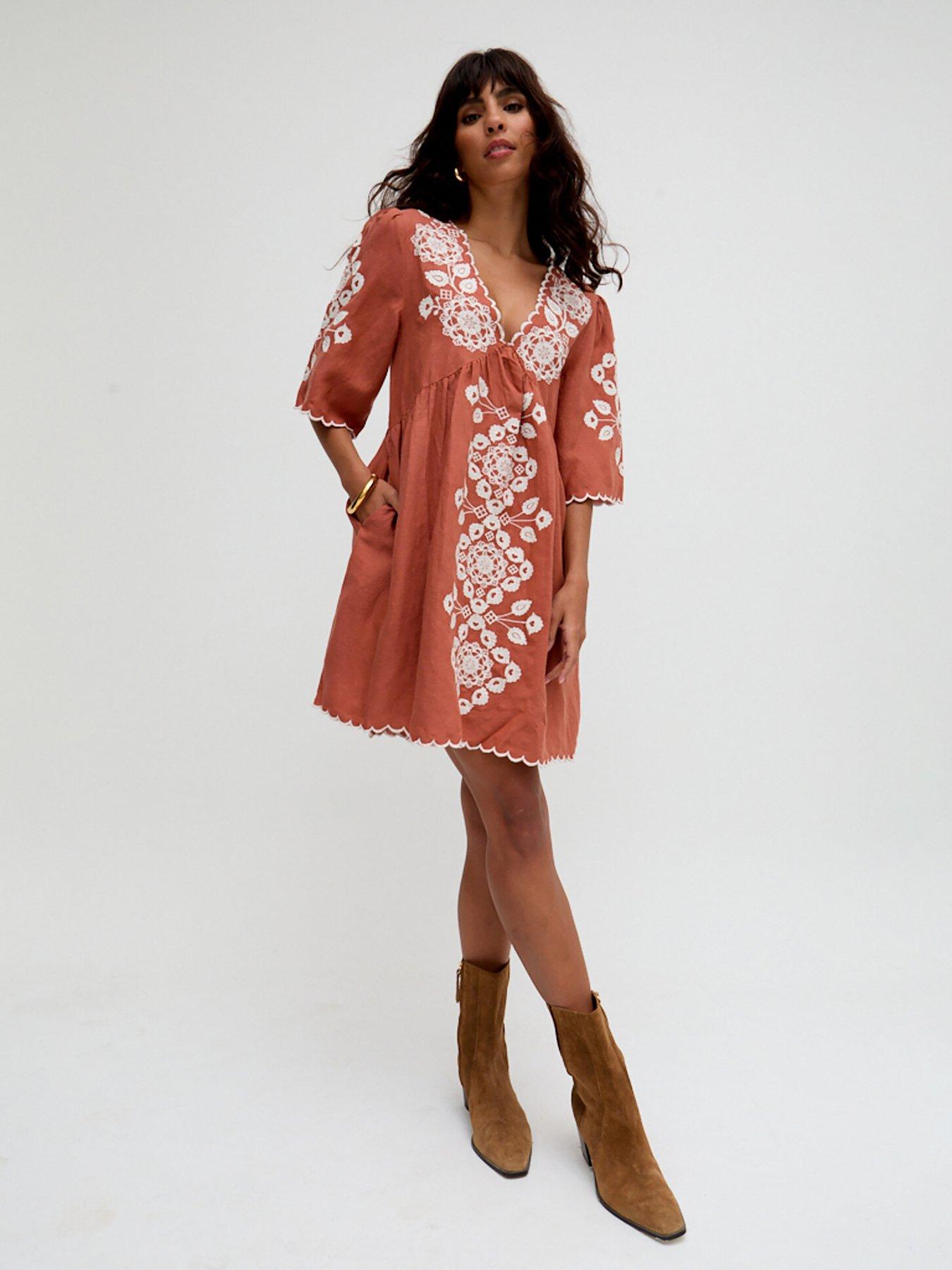 raffya-arabella-v--neck-embroidered-mini-dress-in-brown