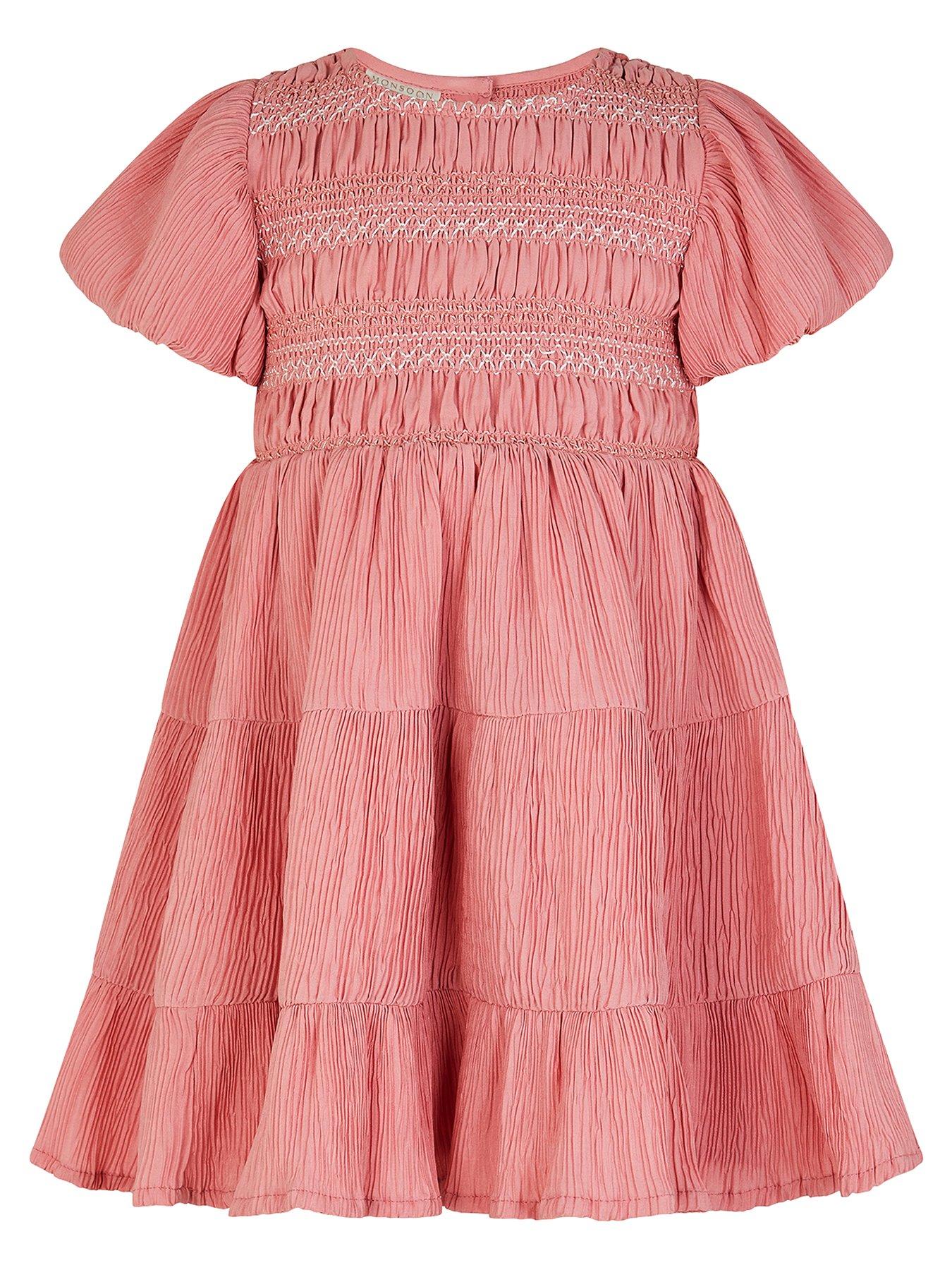 undefined Baby Girls Shirred Dress - Pink