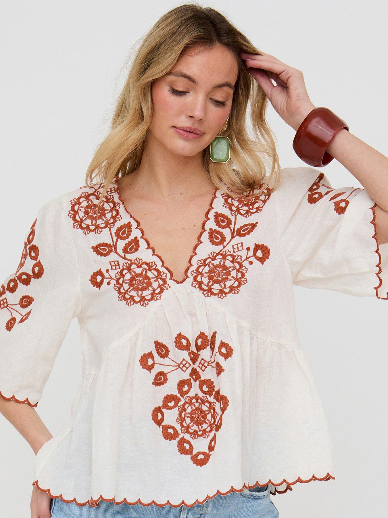 raffya-aubrey-v-neck-embroidered-blouse-white