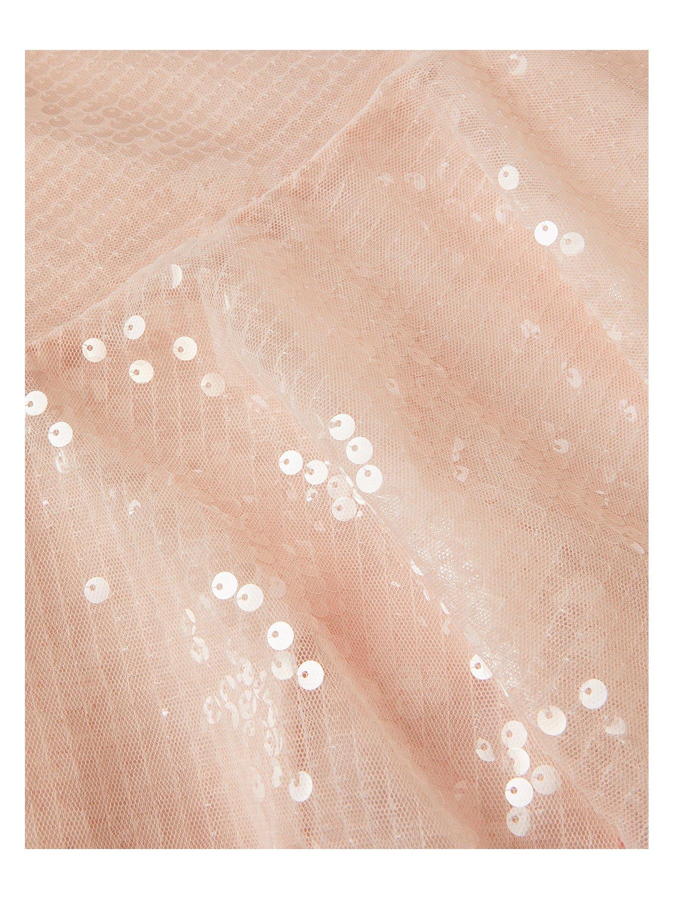  image of monsoon-girls-sequin-drop-waist-dress-light-pink