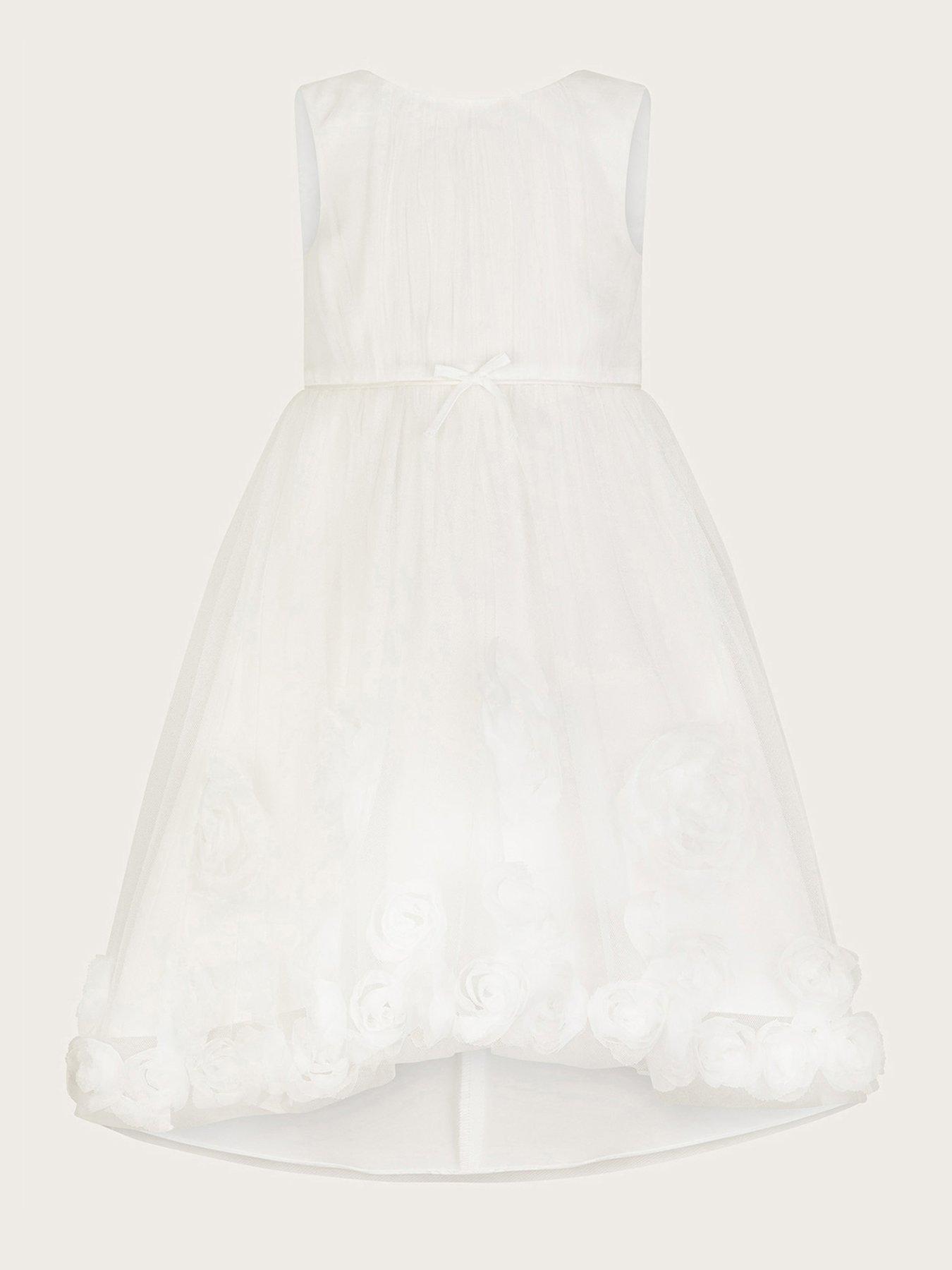  image of monsoon-girls-josie-3d-rosette-dress-light-cream