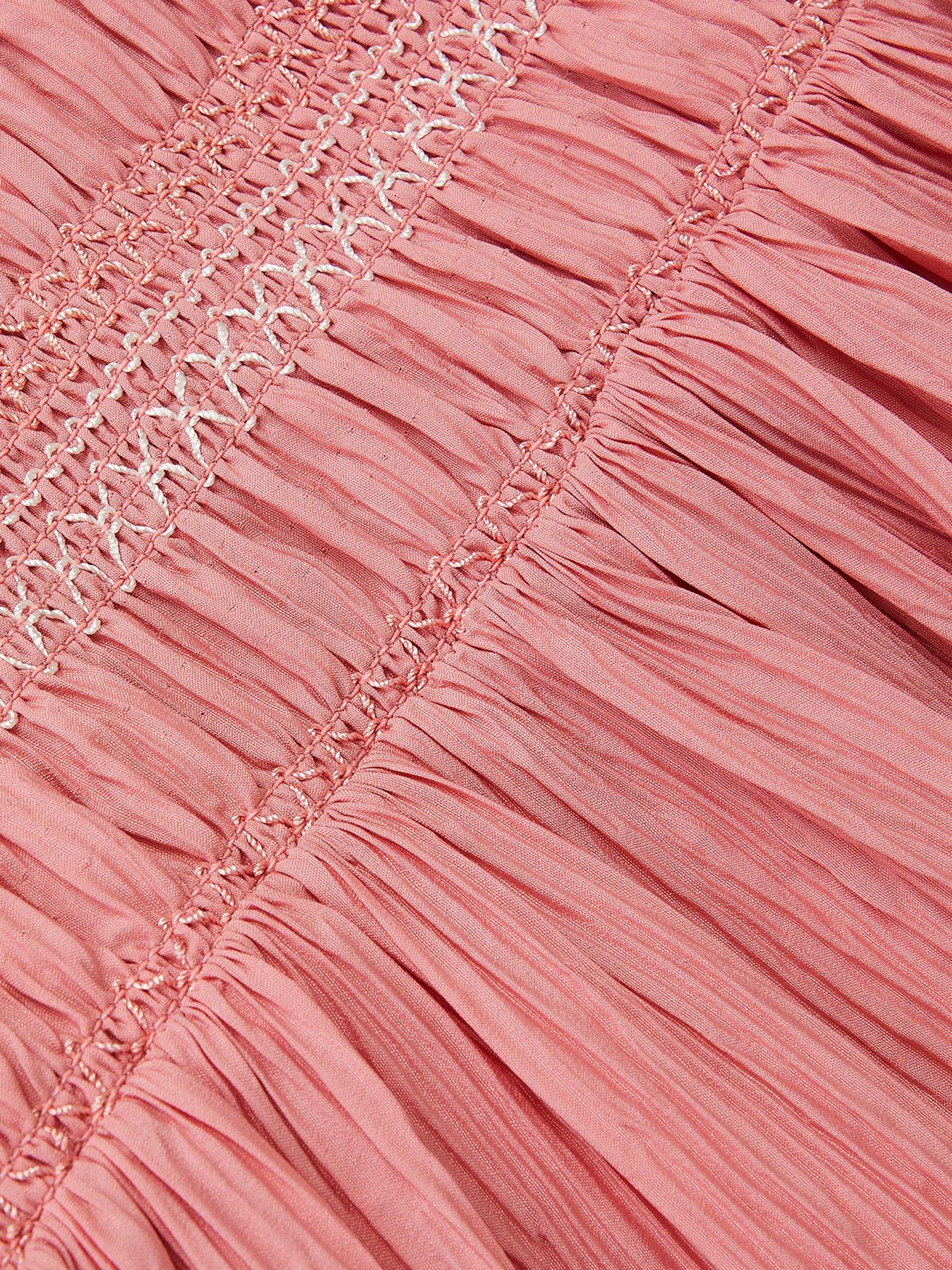 Image 4 of 4 of Monsoon Girls Shirred Dress - Pink