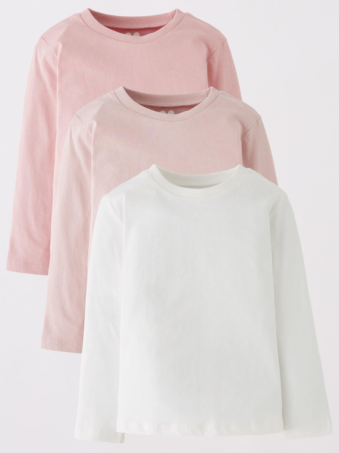 The Very Collection Girls 3 Pack Jersey Long Sleeve Basic Top