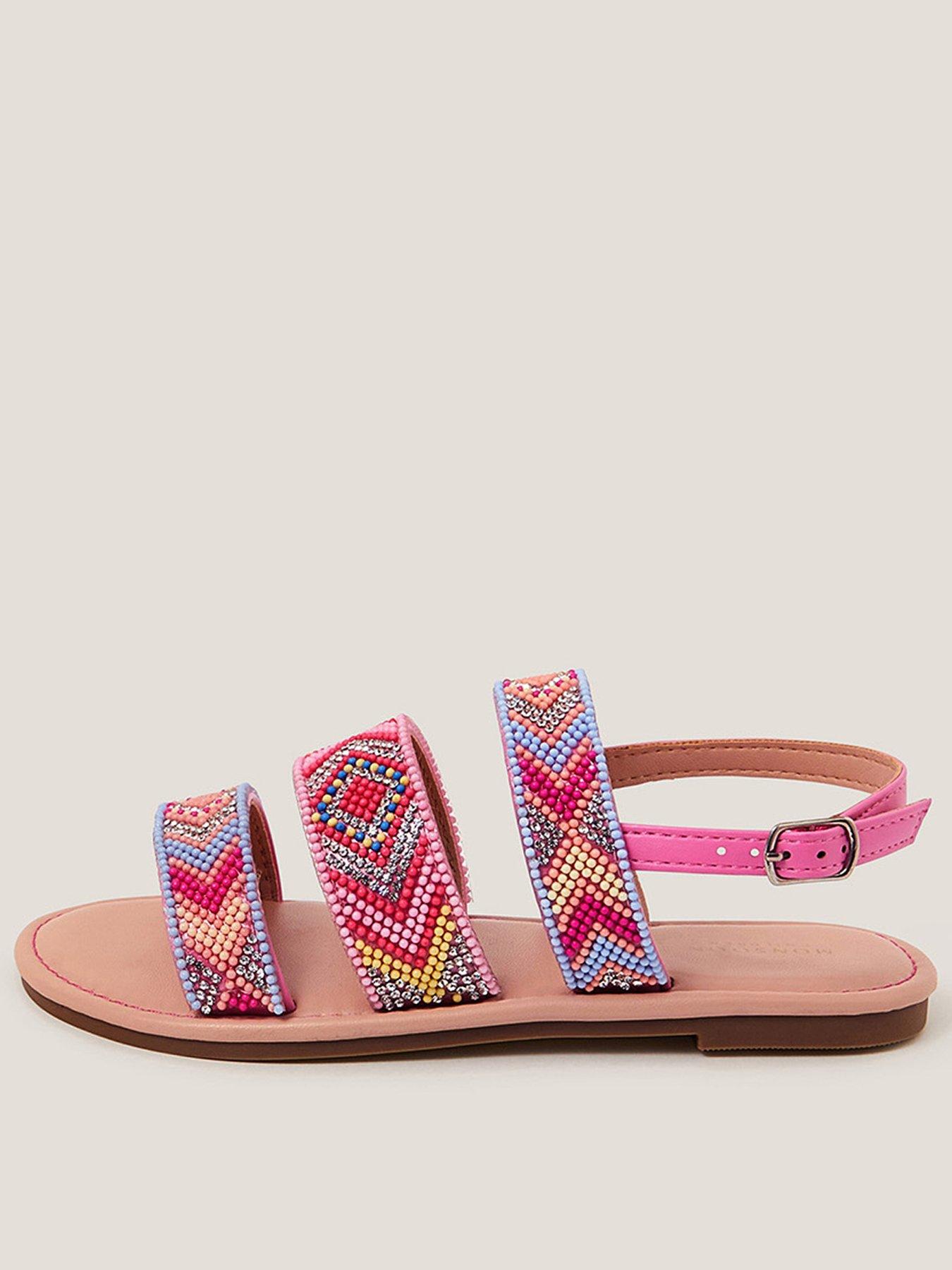 undefined Girls Embellished Strappy Sandals - Multi
