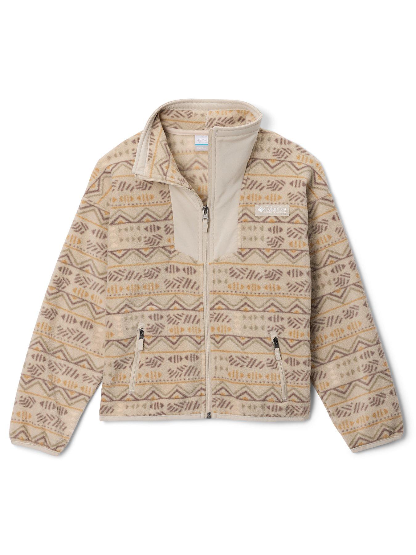 columbia-youth-unisex-sequoia-grove-printed-full-zip-fleece-biege