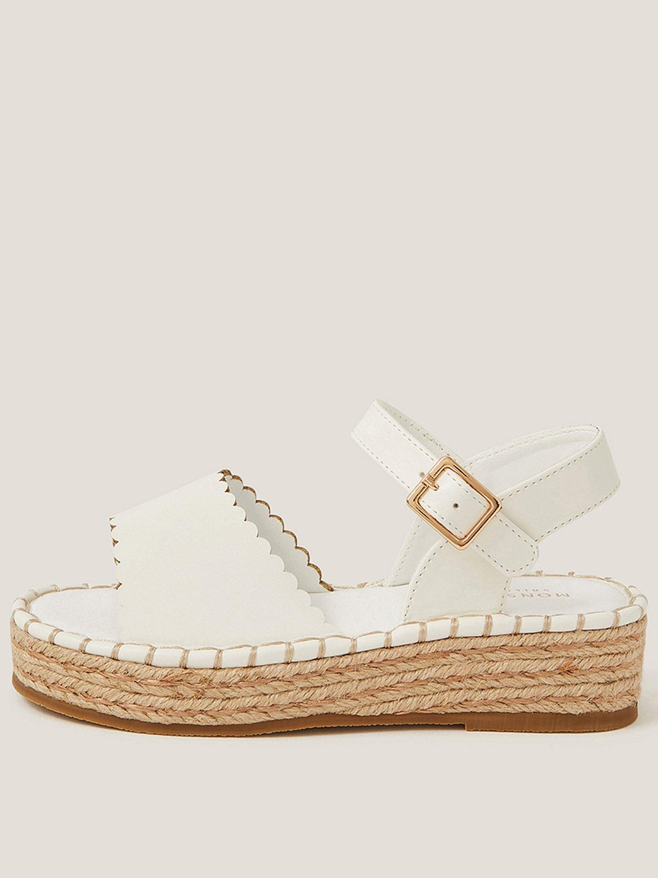 undefined Girls Scallop Edge Espadrilles - White
