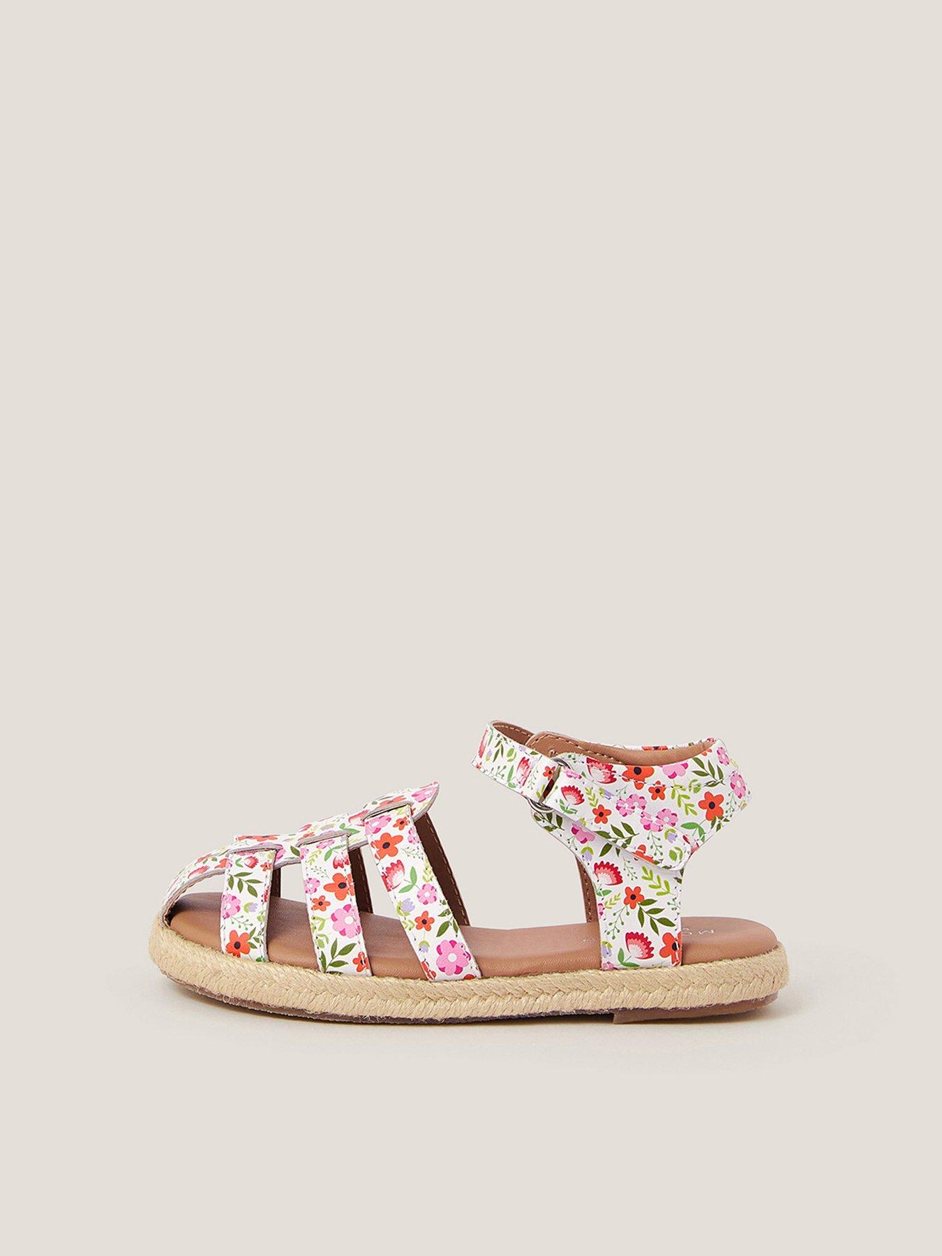 Image 3 of 3 of Monsoon Girls Printed Flower Caged Sandals