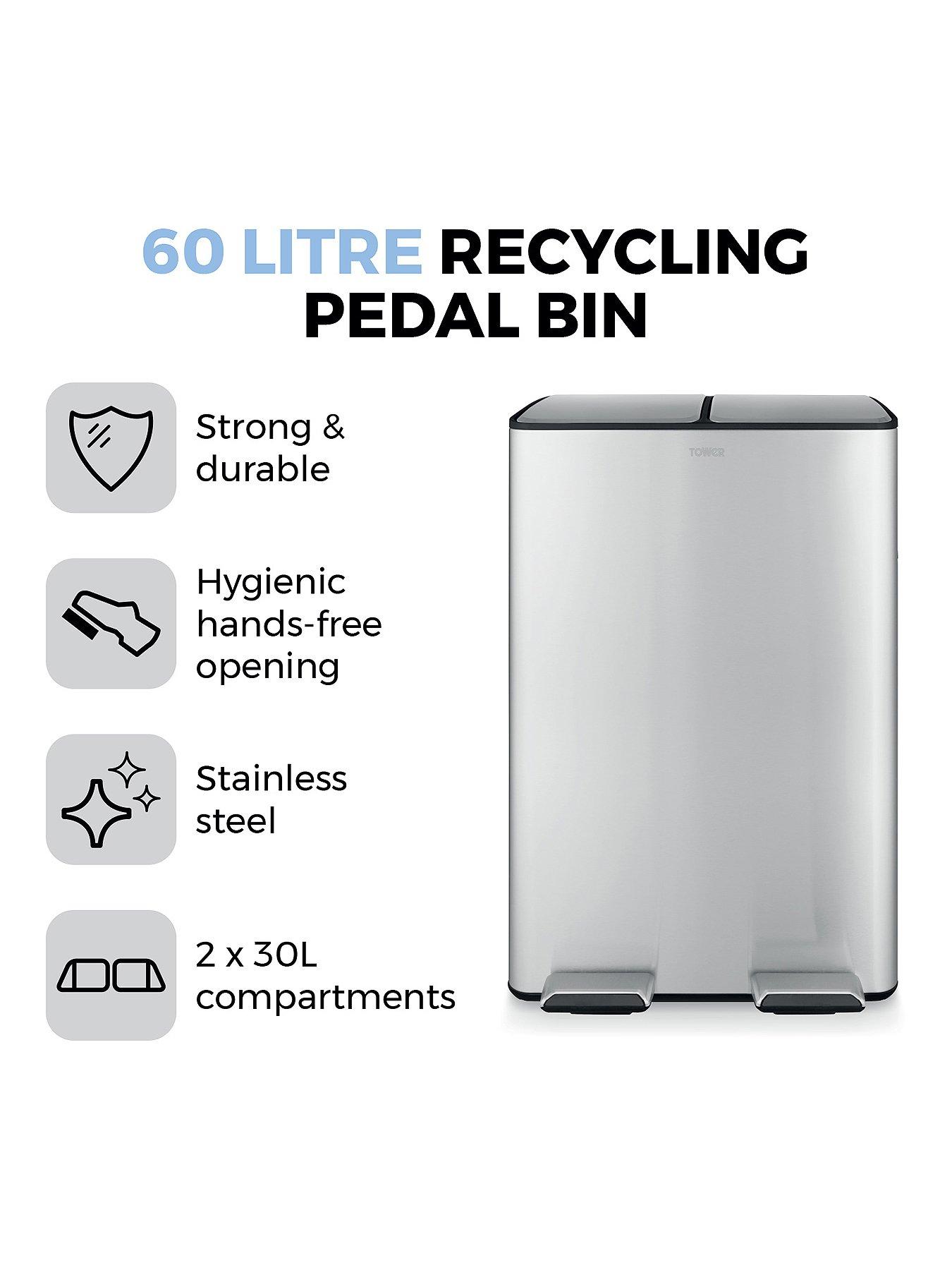 Image 2 of 6 of Tower 60L Recycling Pedal Bin