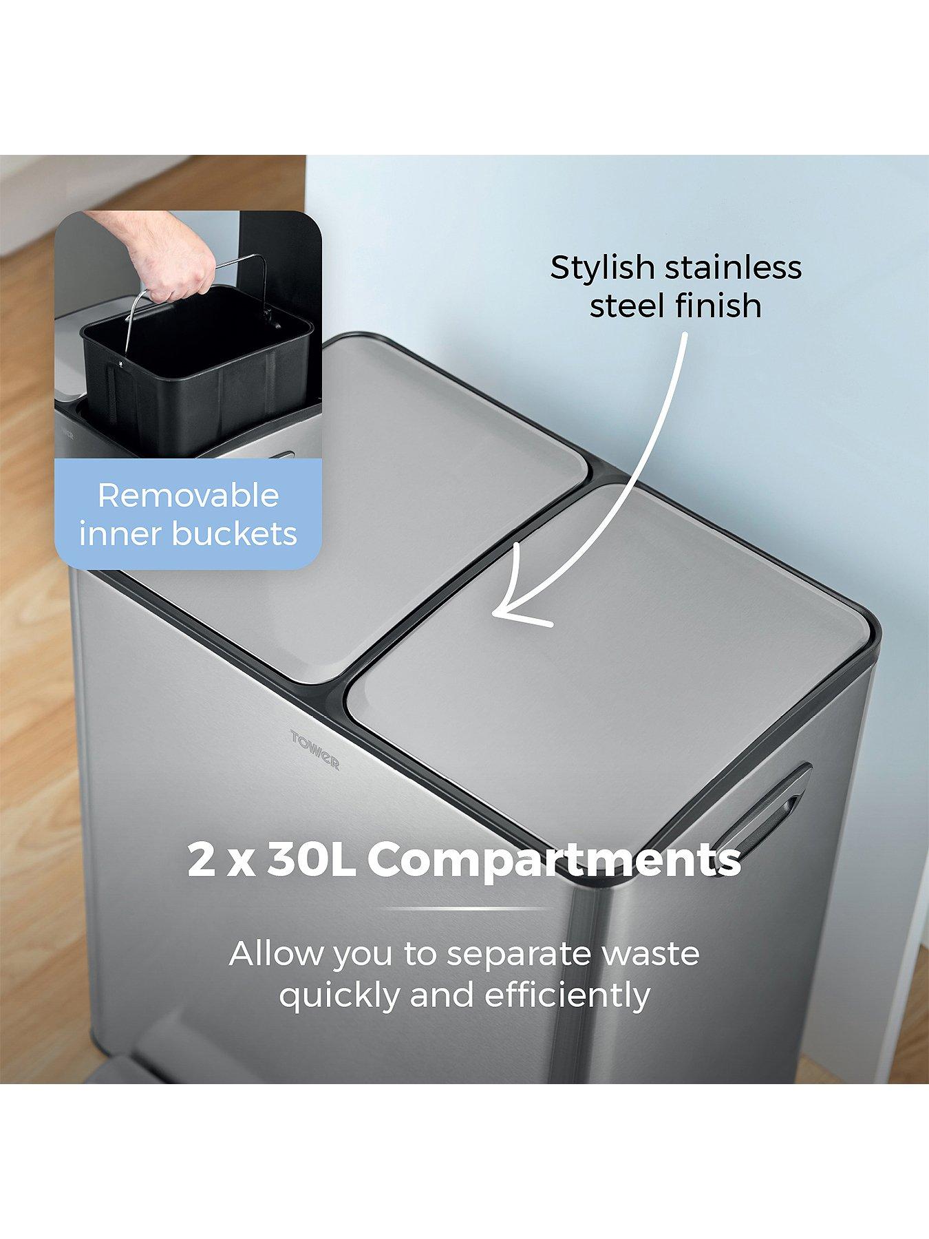 Image 5 of 6 of Tower 60L Recycling Pedal Bin