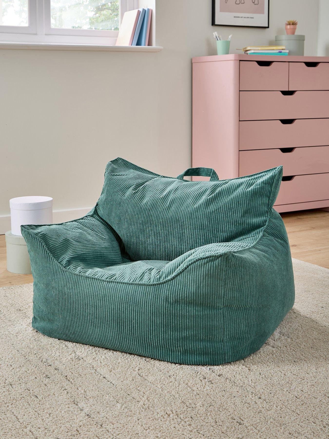 Image 1 of 6 of KAIKOO Wing Cord Beanbag Chair- Green
