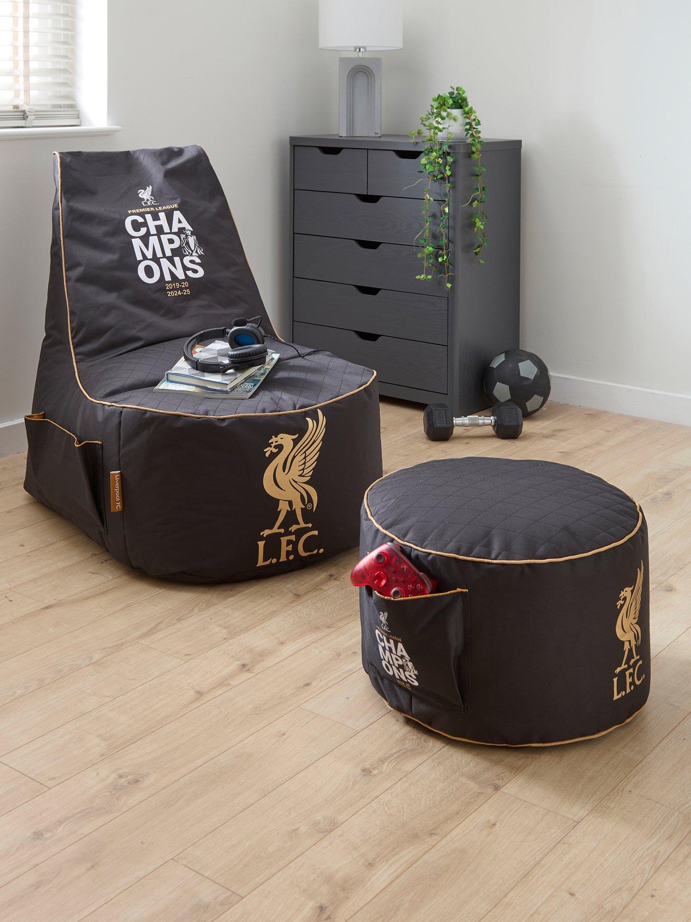 Image 1 of 7 of Liverpool FC Liverpool Champions Beanbag Bundle- Beanbag With Footstool