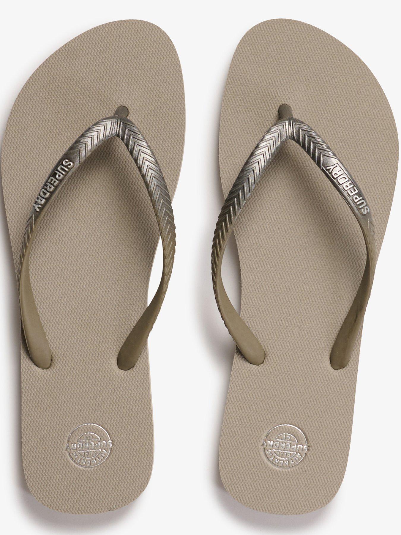  image of superdry-metallic-flip-flops-beige