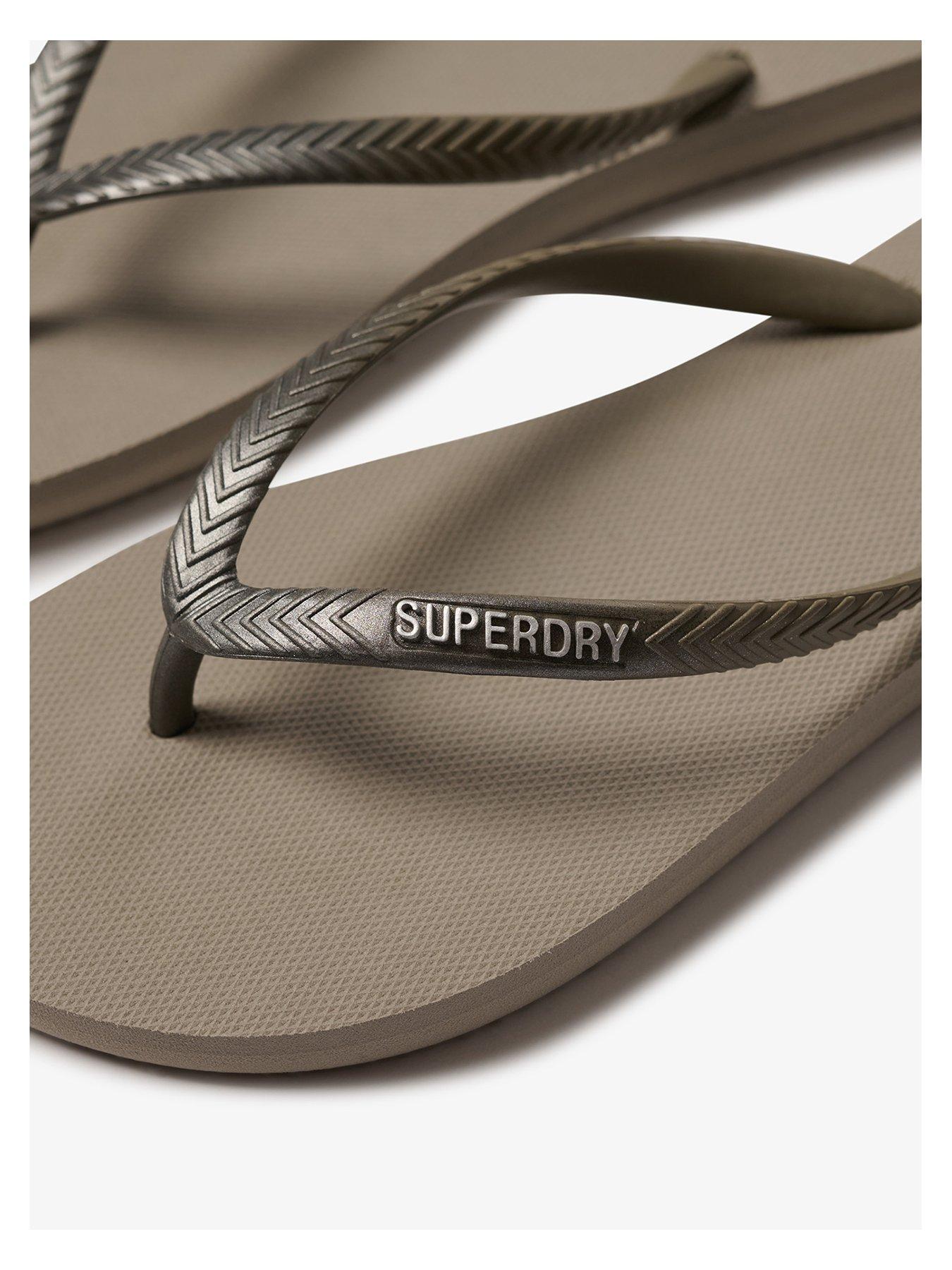  image of superdry-metallic-flip-flops-beige