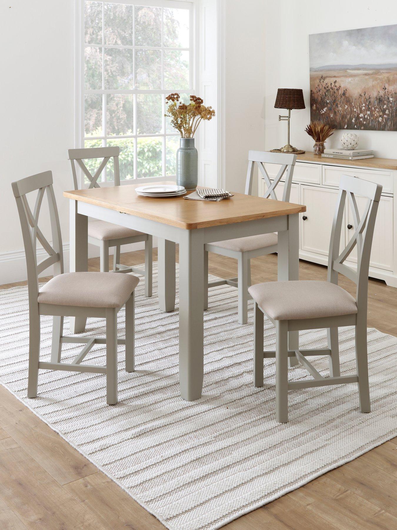 Image 1 of 6 of The Very Collection Malone 1.2m - 1.6m Extending Dining Table &amp; 4 Malone Dining Chairs