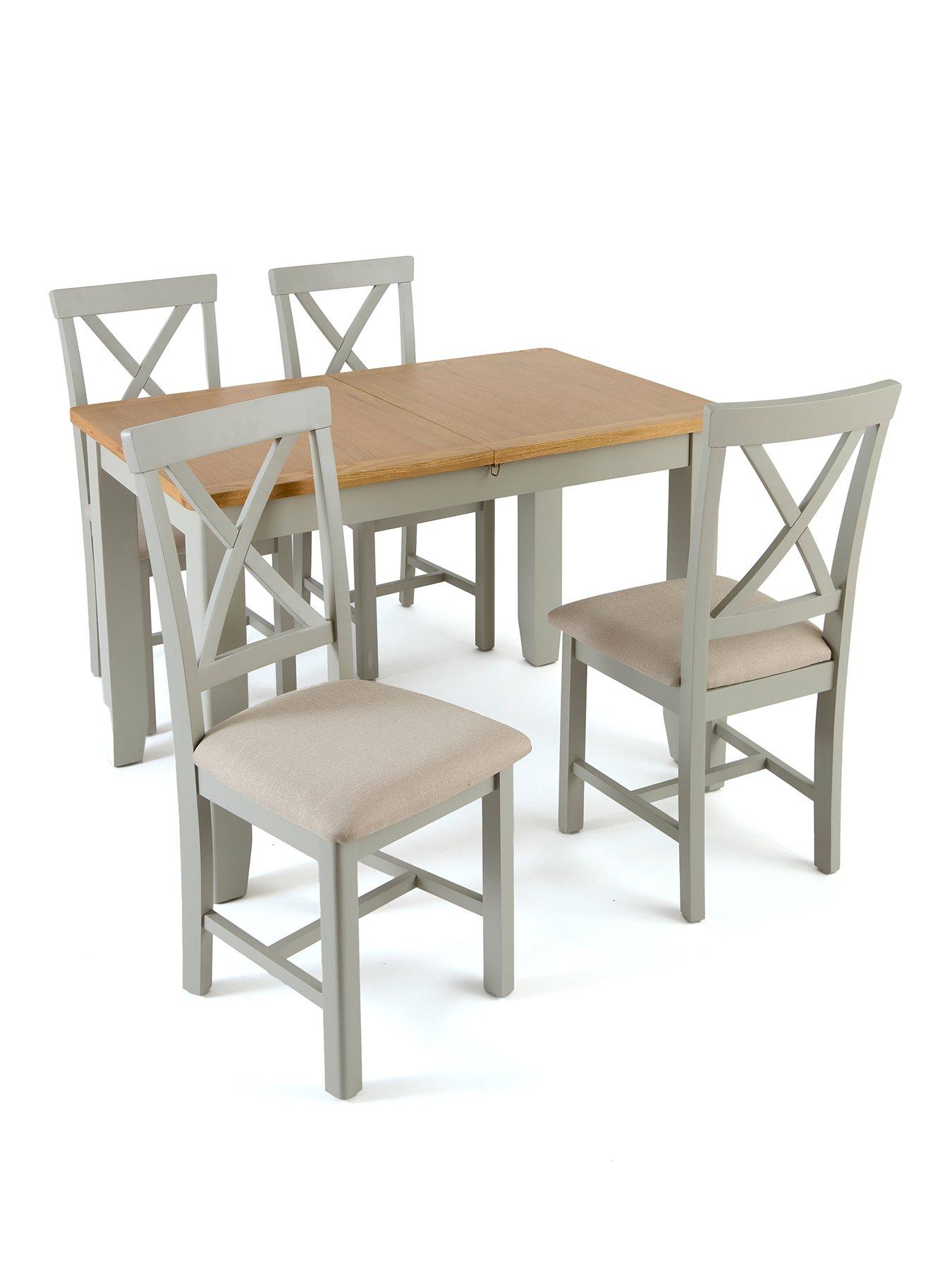 Image 2 of 6 of The Very Collection Malone 1.2m - 1.6m Extending Dining Table &amp; 4 Malone Dining Chairs
