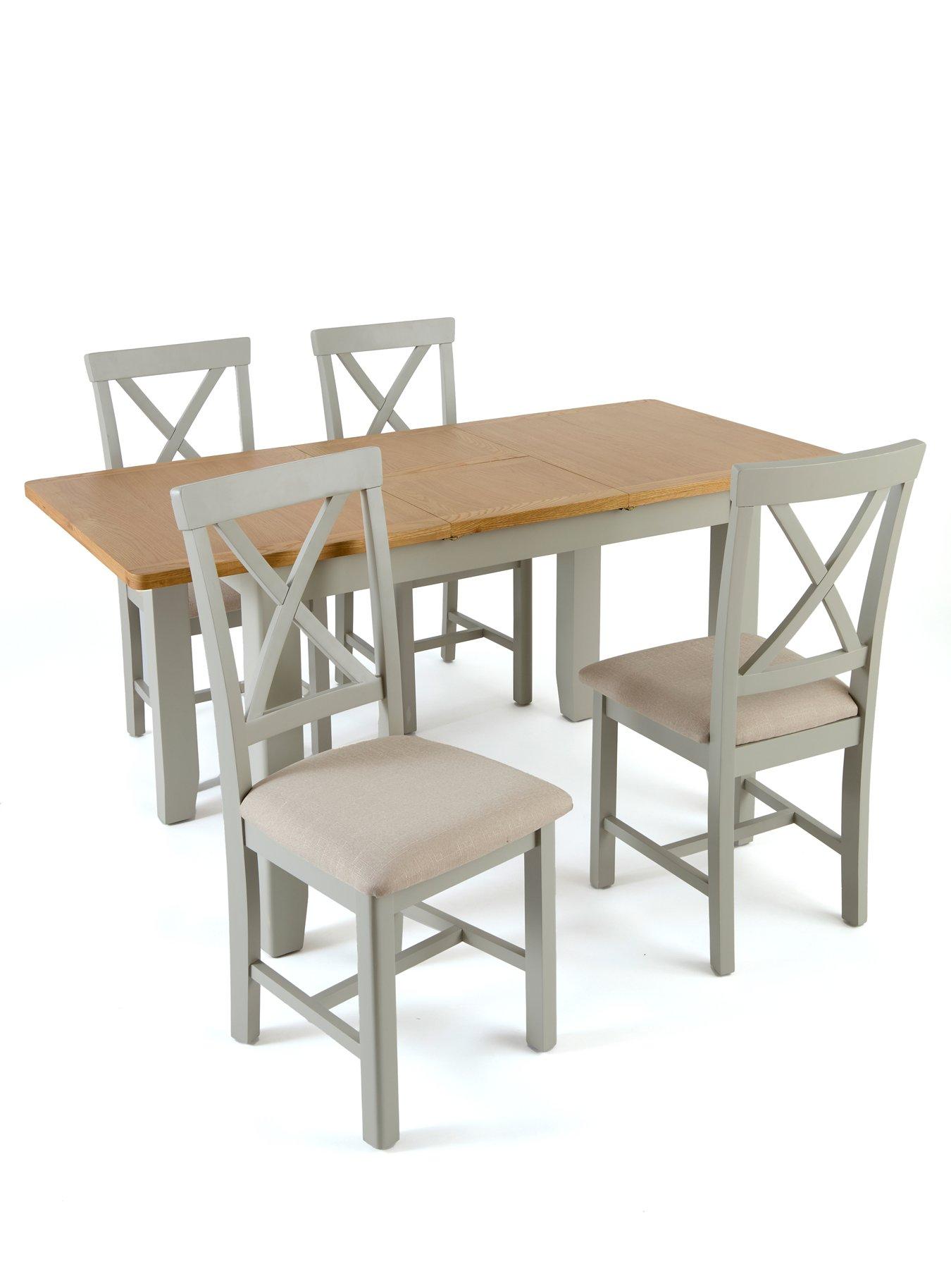 Image 3 of 6 of The Very Collection Malone 1.2m - 1.6m Extending Dining Table &amp; 4 Malone Dining Chairs