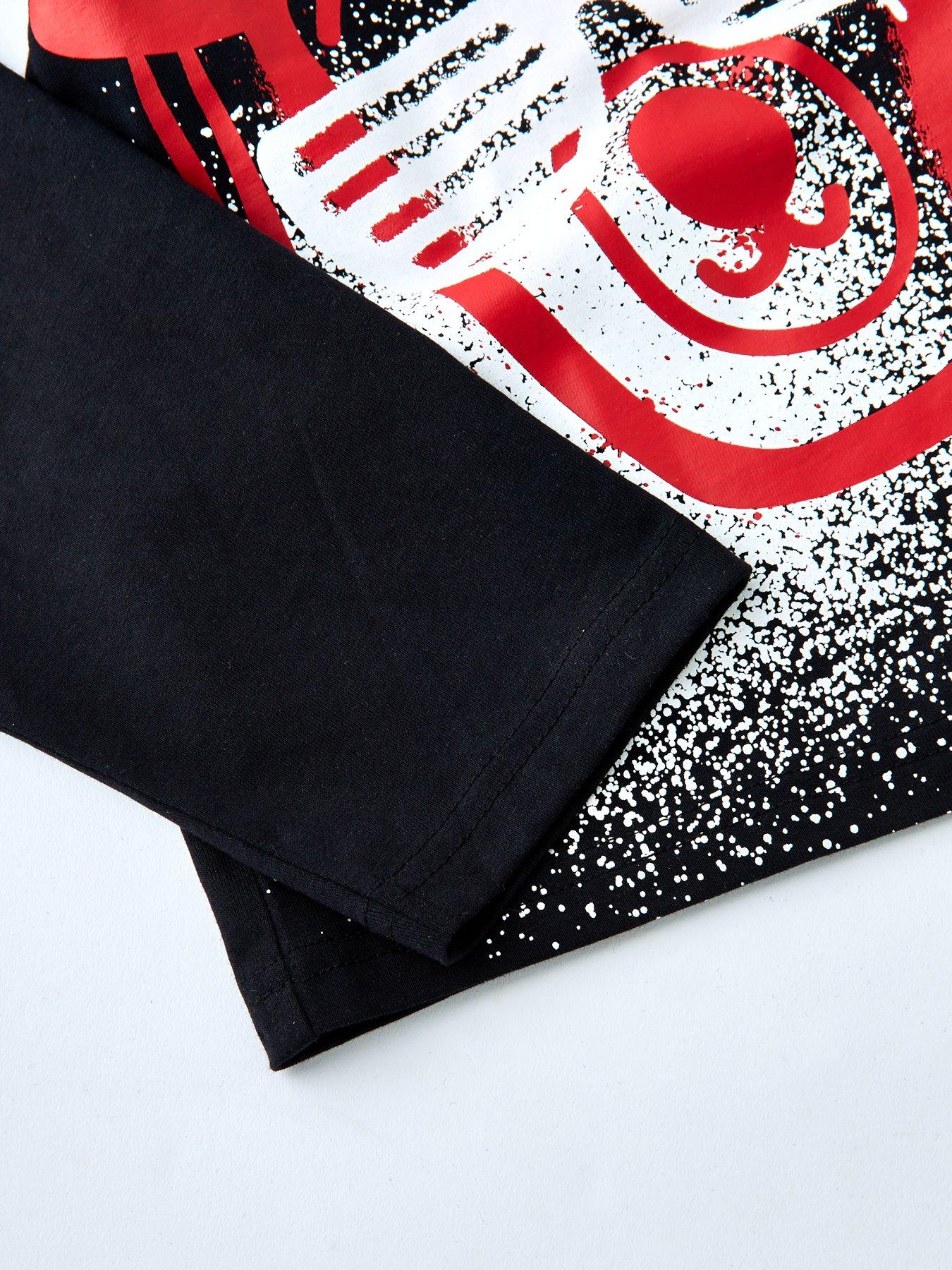  image of the-very-collection-boys-christmas-long-sleeve-graffiti-reindeer-t-shirt-multi