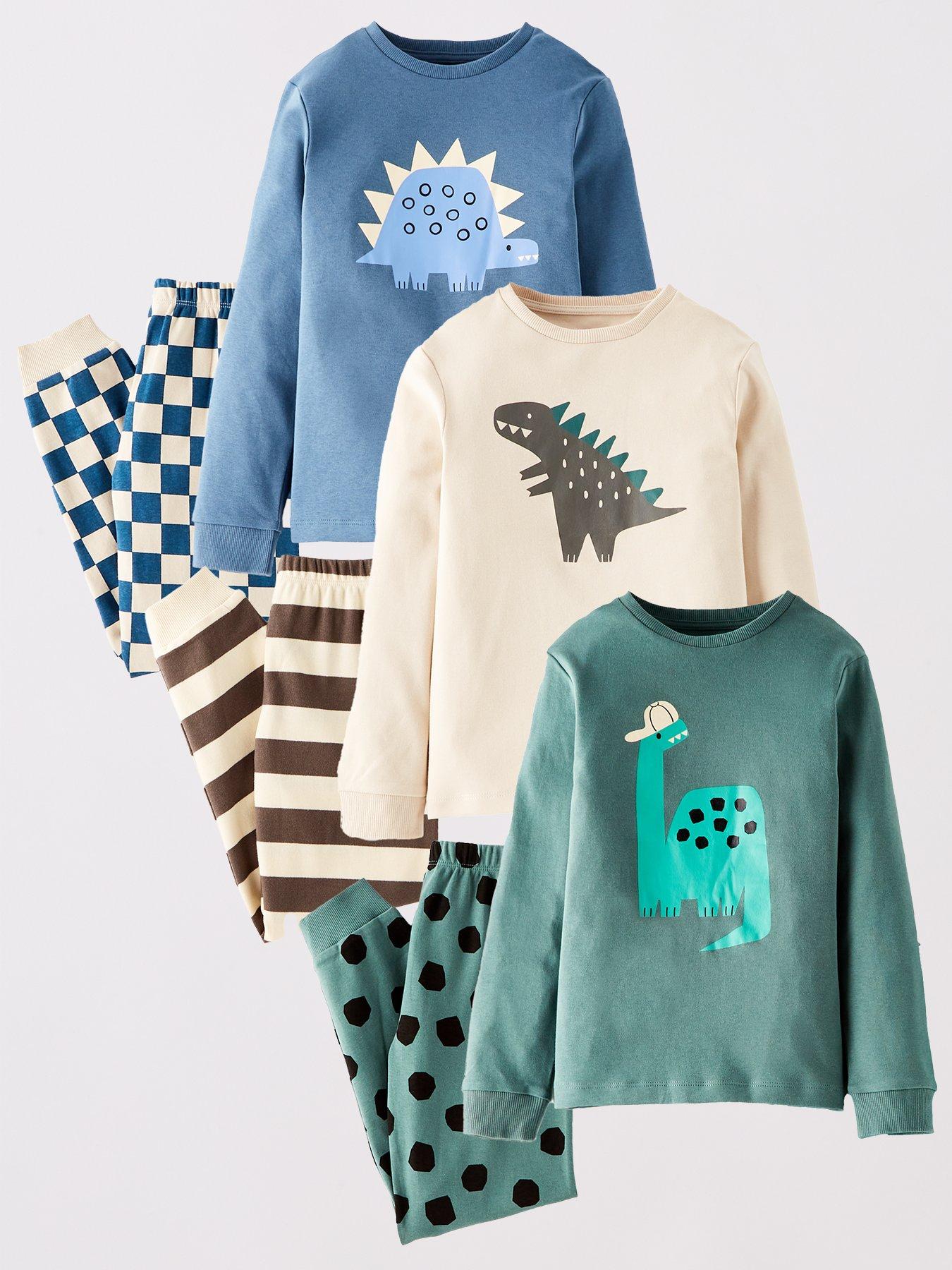 The Very Collection Boys 3 Pack Dino Pyjama Set - Multi