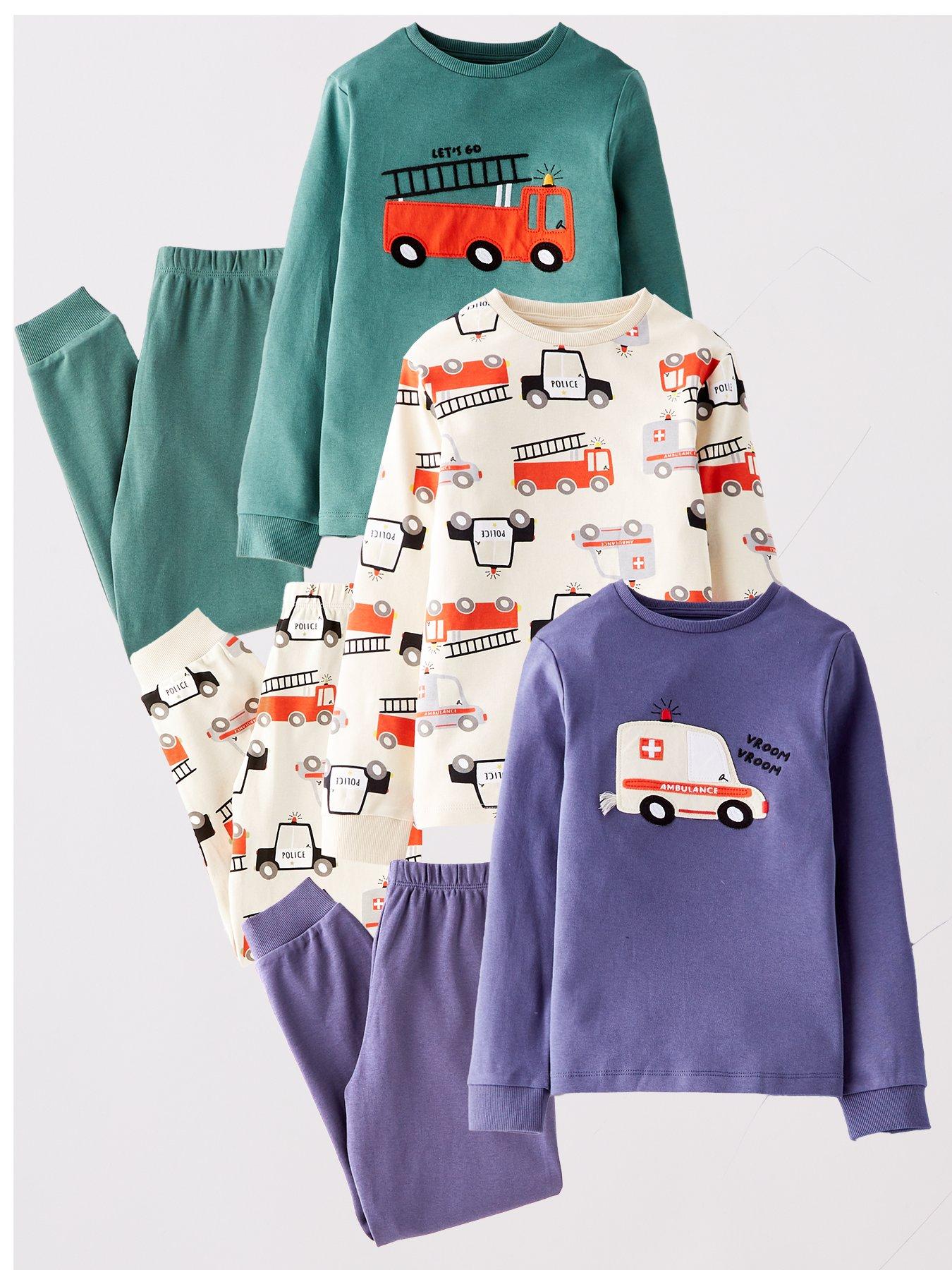 The Very Collection Boys 3 Pack Transport Pyjama Set - Multi