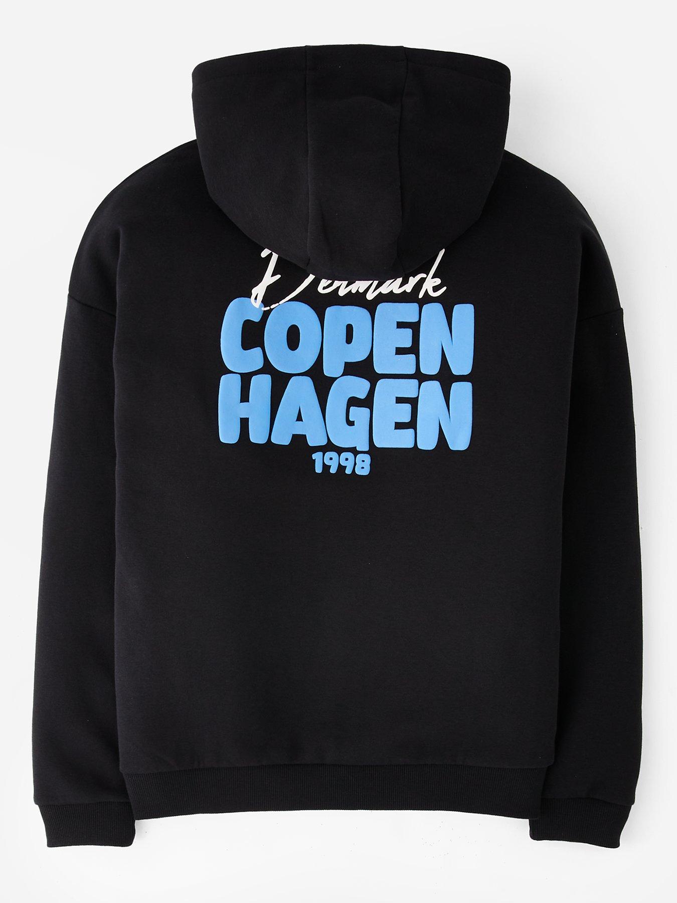  image of the-very-collection-boys-graphic-drop-shoulder-hoodie-black