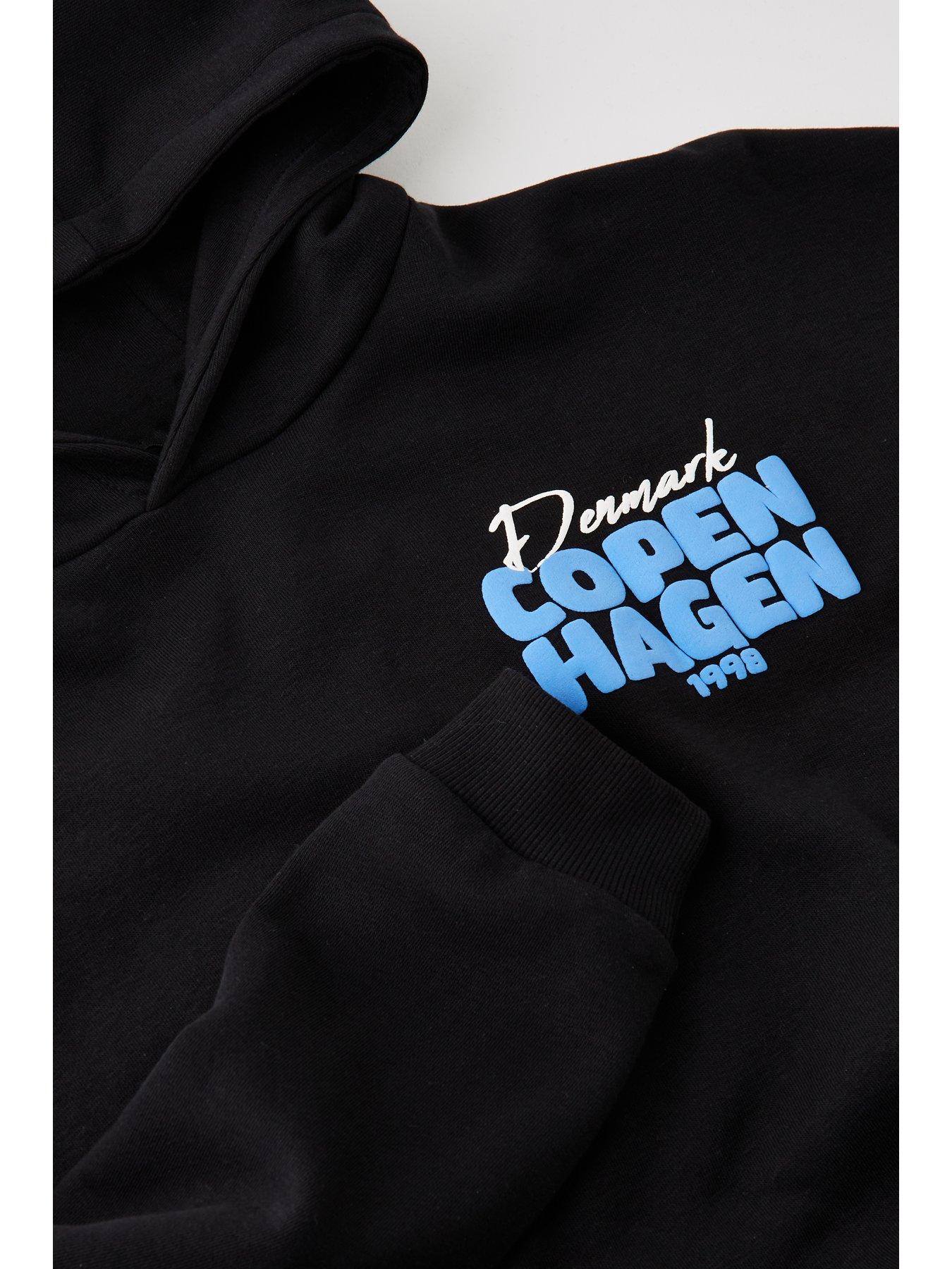  image of the-very-collection-boys-graphic-drop-shoulder-hoodie-black