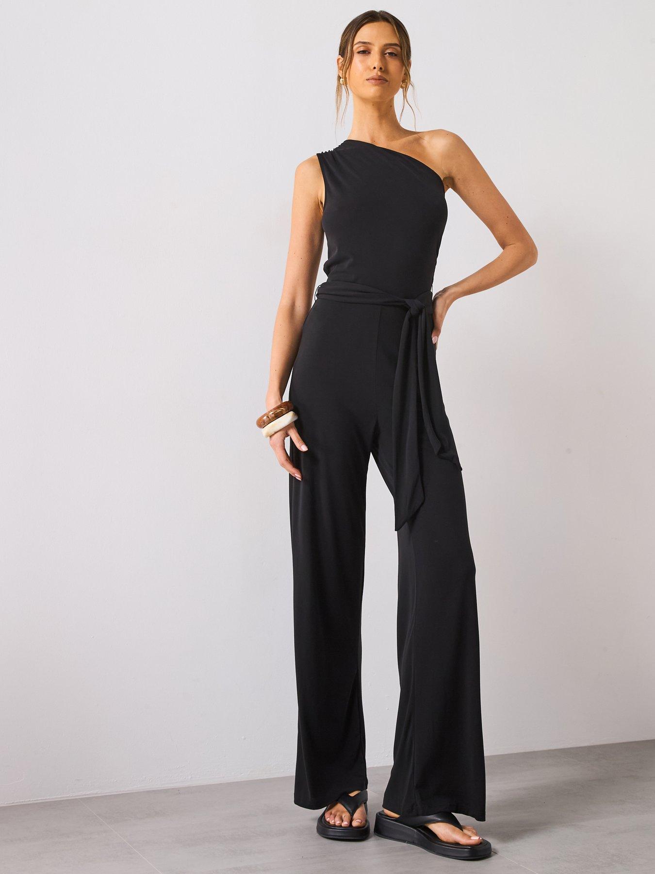 Mango Asymmetric Belt Jumpsuit