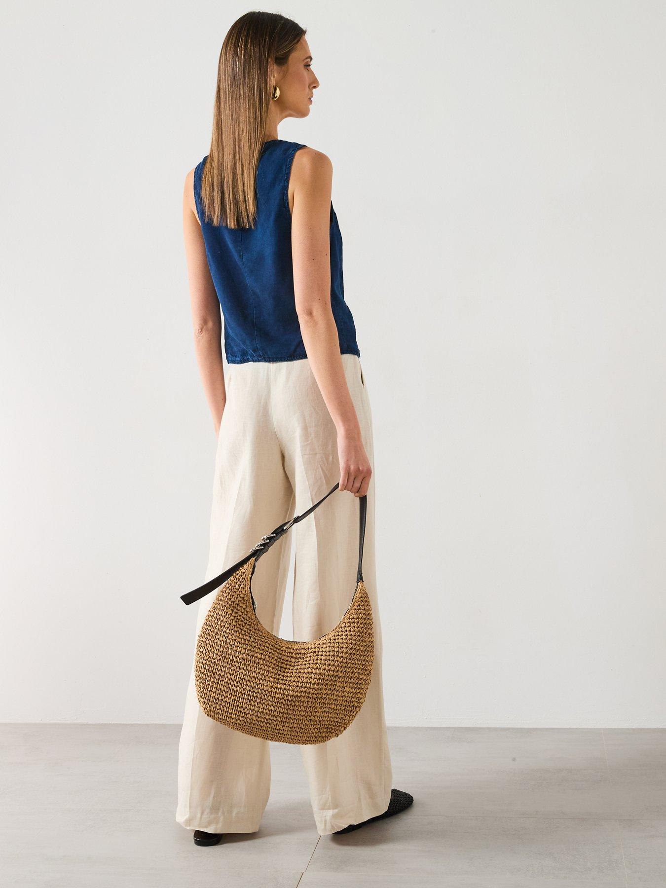  image of mango-denim-effect-lyocell-waistcoat-blue