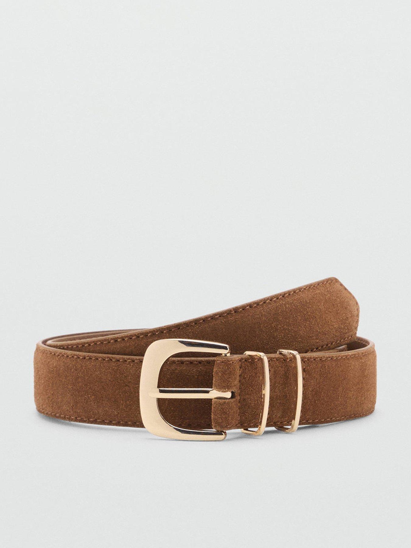  image of mango-suede-belt-brown