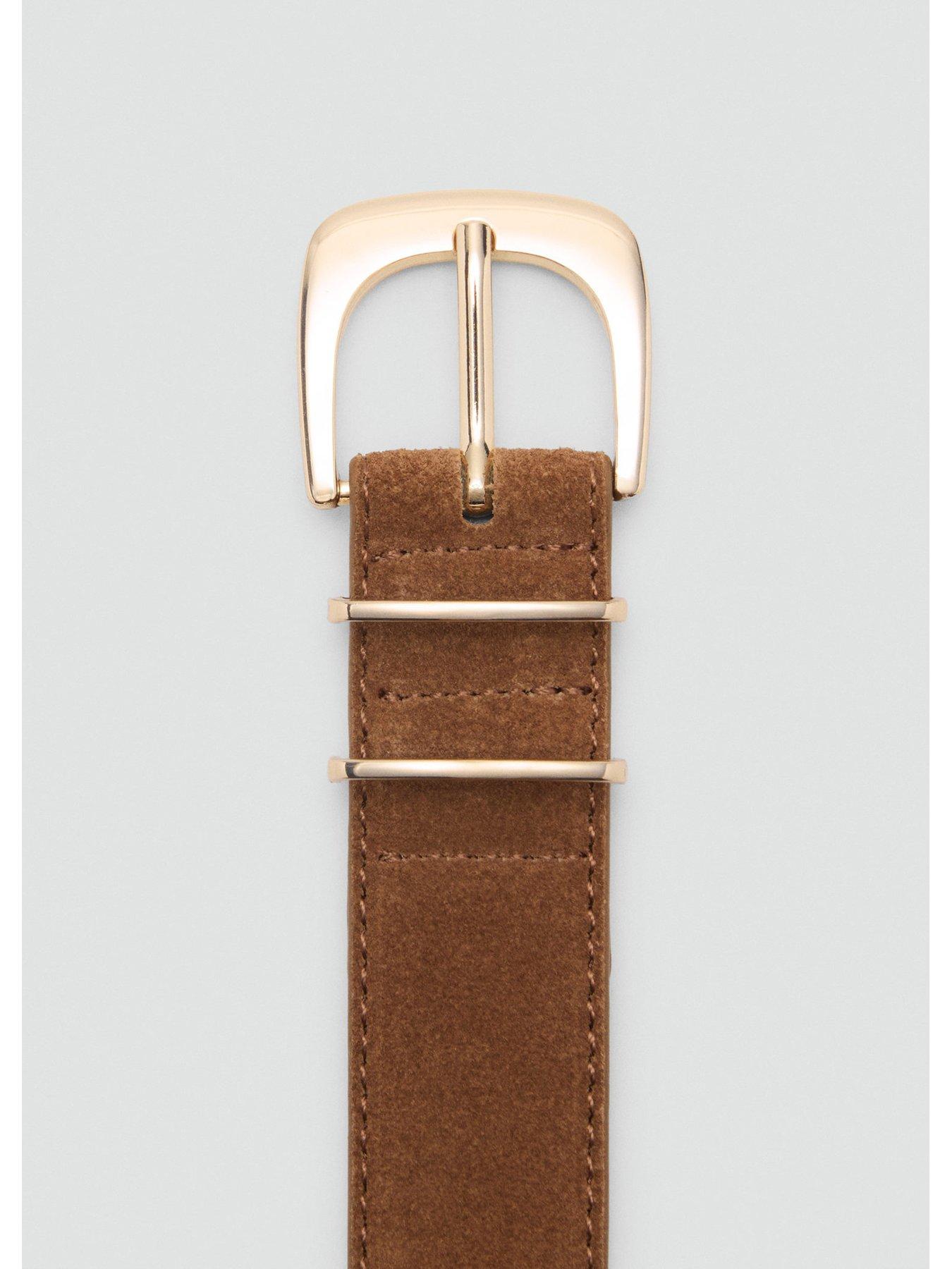  image of mango-suede-belt-brown