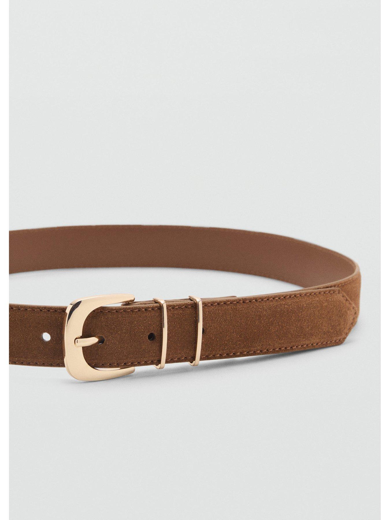  image of mango-suede-belt-brown