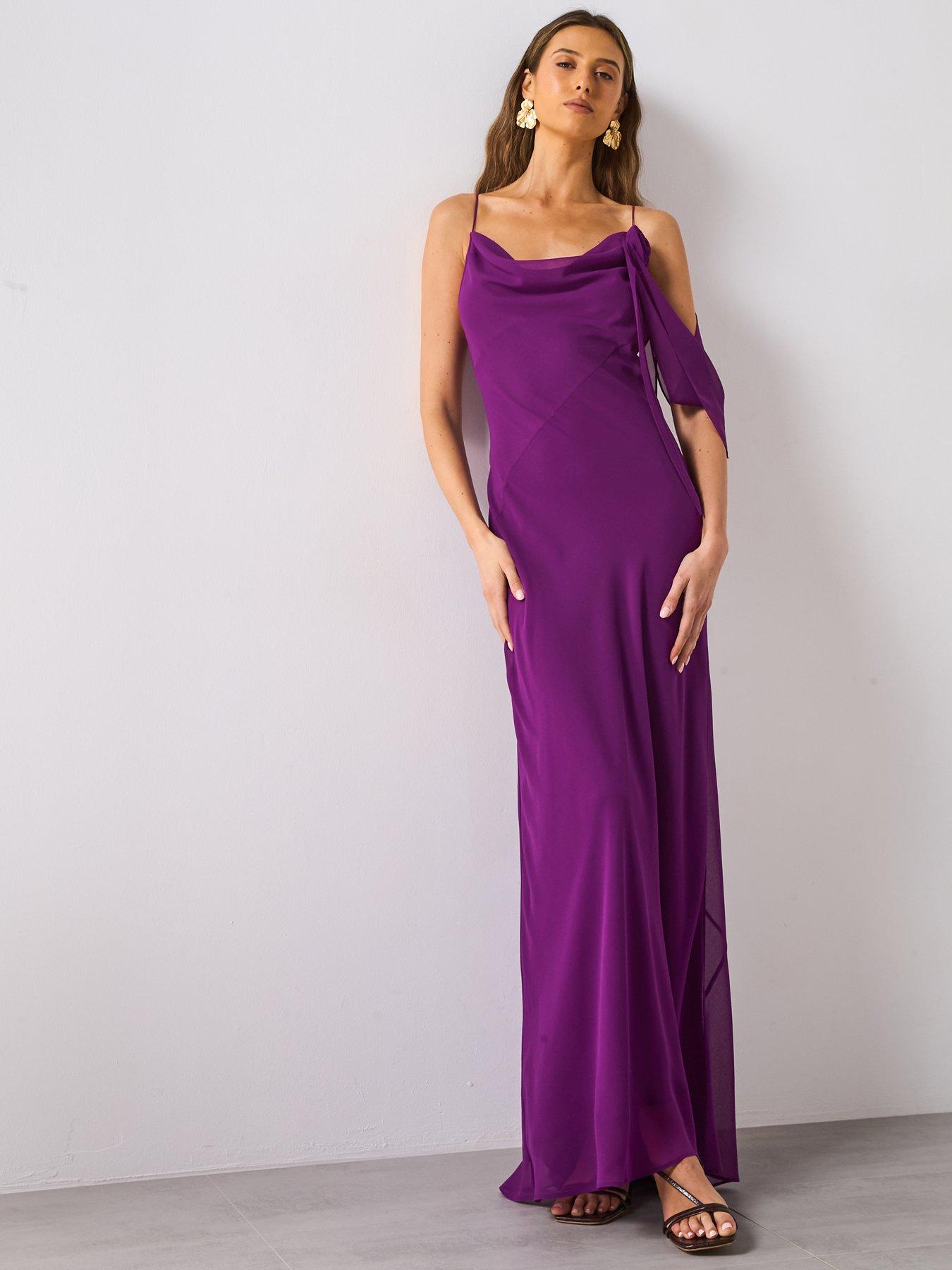 purple mango dress Mango Purple Ruffled Dress by Mango