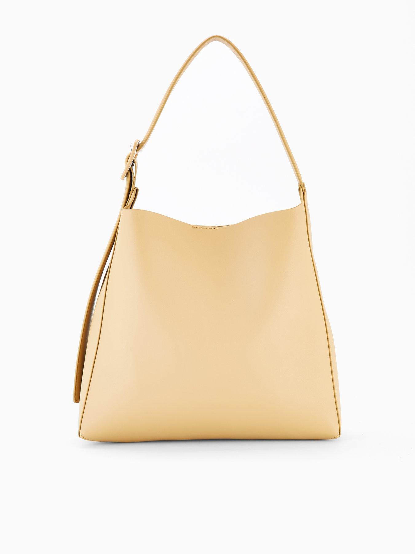 undefined Leather Effect Bucket Bag - Yellow