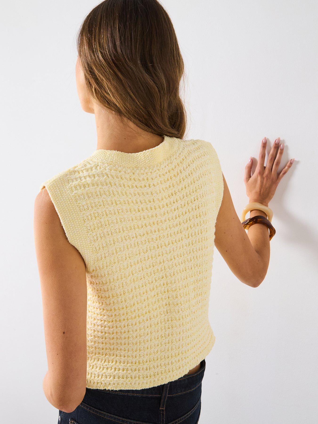  image of mango-knitted-cardigan-with-jewel-button-light-yellow